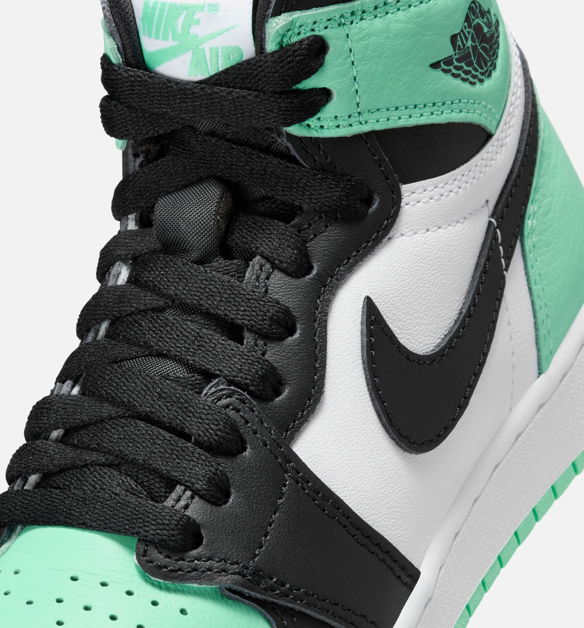 Air Jordan 1 Retro High OG Grade School Lifestyle Shoe - White/Black/Green Glow、mySite、dreamappss