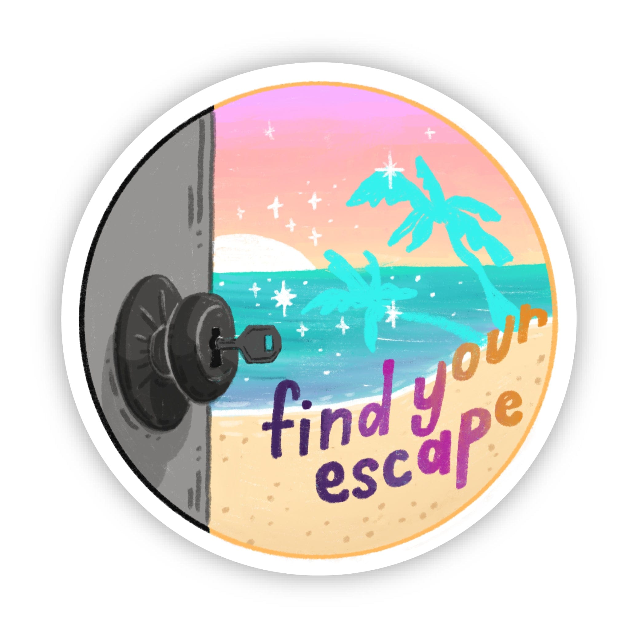  Find your escape Circle Adventure Travel Sticker、mySite、ghnorth