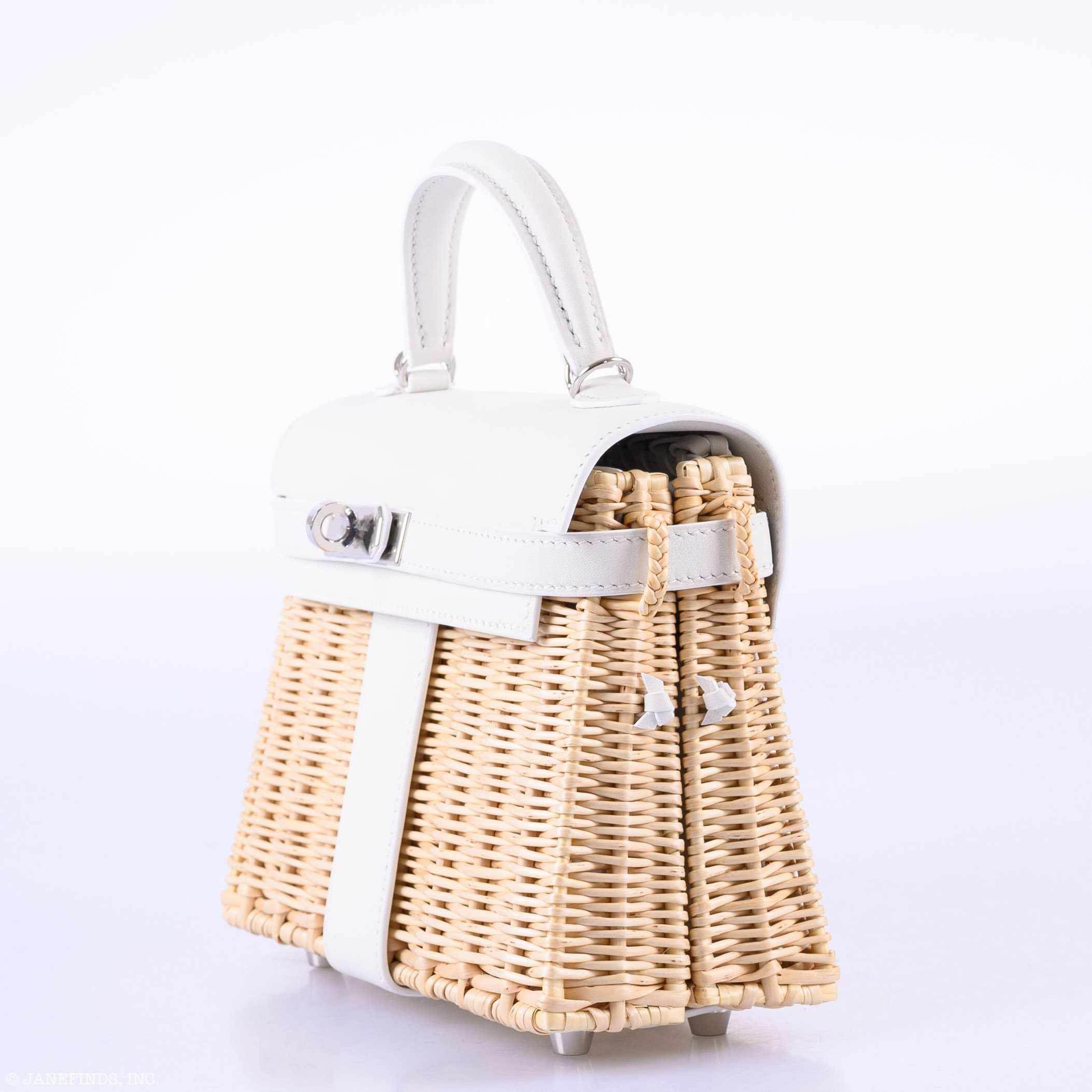 Hermès Kelly 20 Mini Picnic White, Swift & Osier Wicker Palladium Hardware、mySite、garminoutage.com