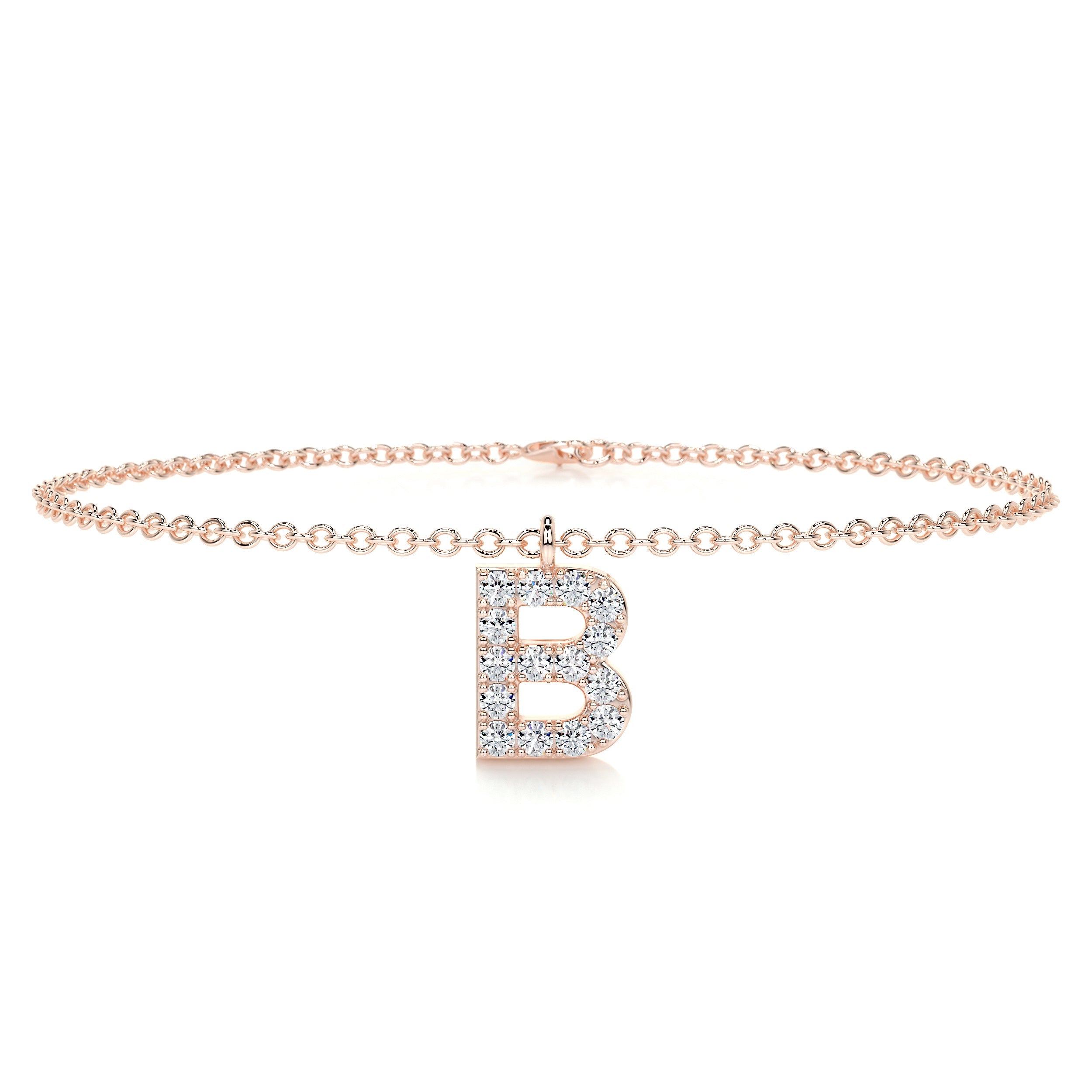 Barbara Letter Lab Grown Diamonds Bracelet (0.15 Carat) -14K Rose Gold、mySite、hinf8tx79