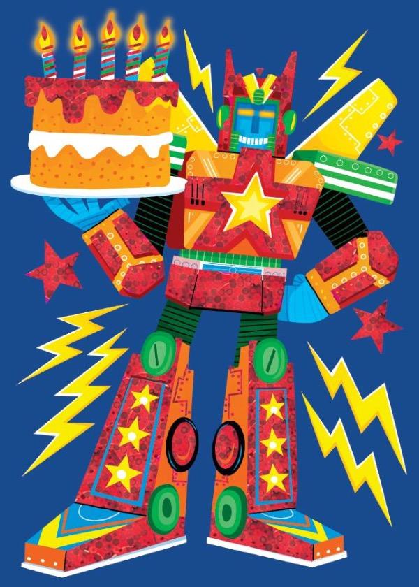  Birthday Note Card - Birthday Robot Foil、mySite、ghnorth