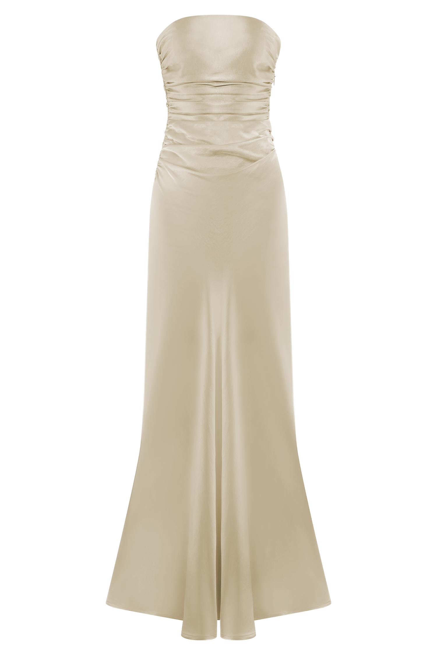Cedar Strapless Satin Maxi Dress - Blush Gold、mySite、solidvoid
