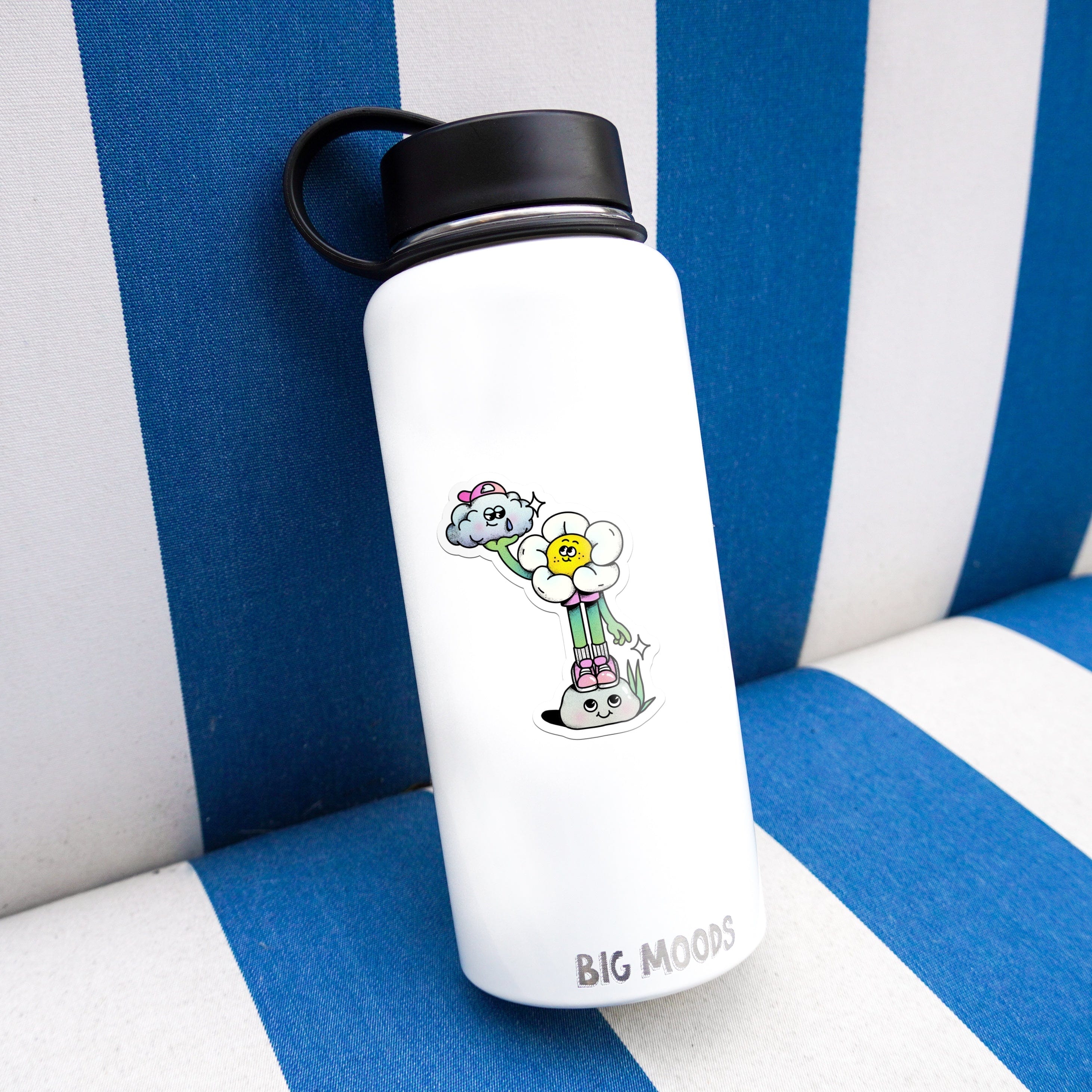  Daisy Flower Holding Rain Cloud Sticker、mySite、ghnorth