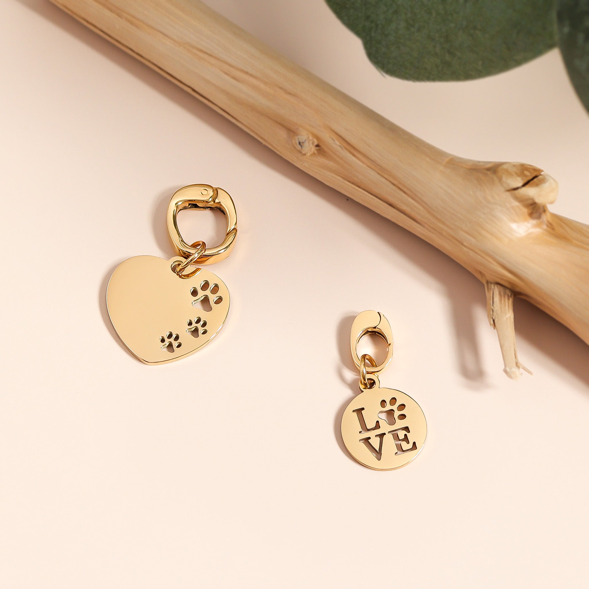 18K Gold PVD Stainless Steel Paw Print Love Charm / PDL0136、mySite、dreamappss
