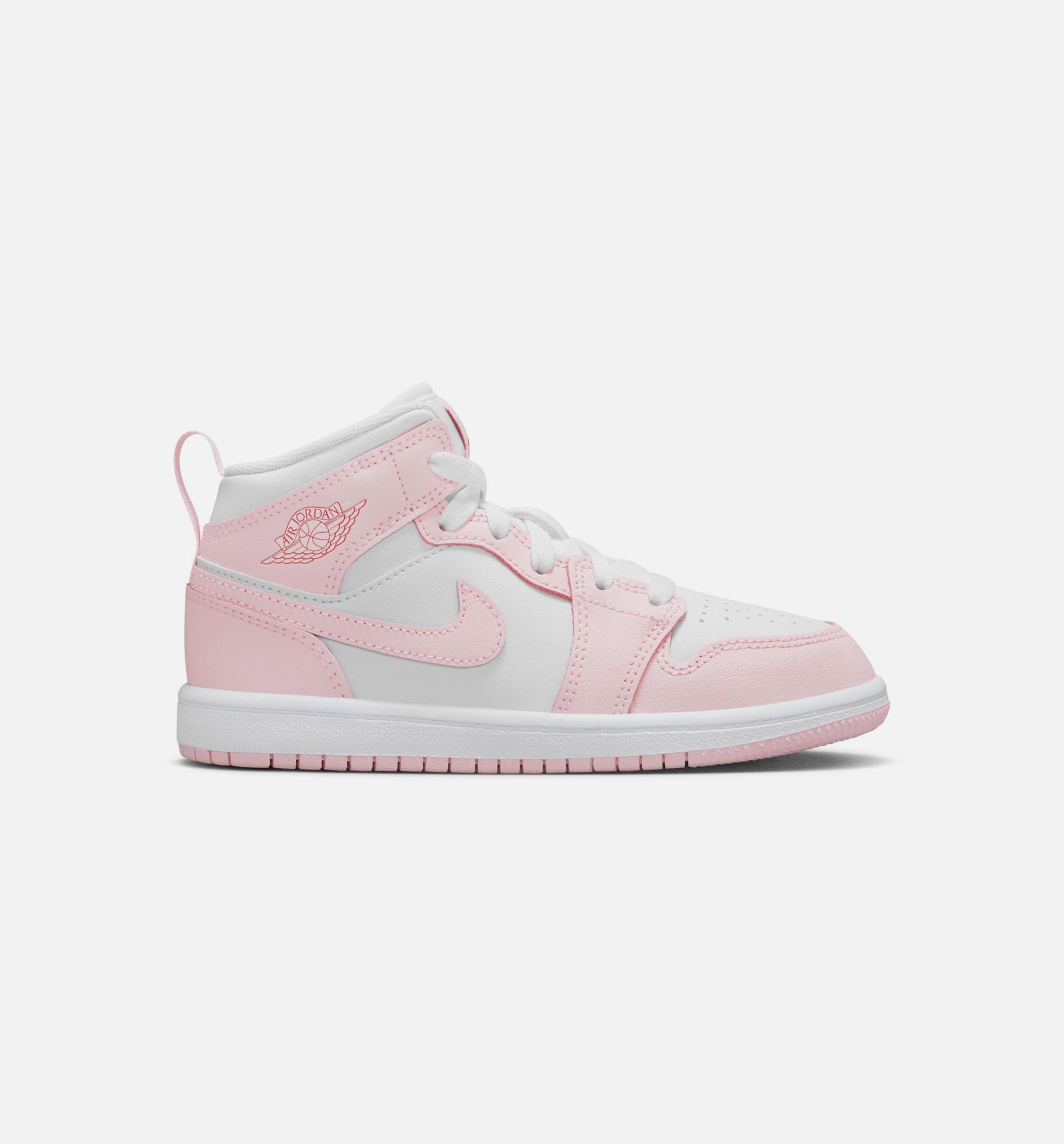 Air Jordan 1 Mid Preschool Lifestyle Shoe - Pink Foam/Fire Red/White、mySite、dreamappss