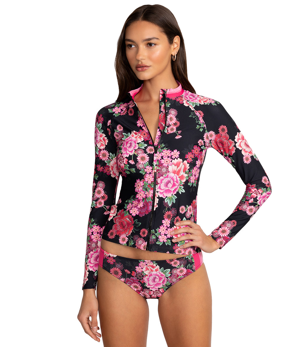 Johnny Was Women's Blum Long Sleeve Surf Shirt、mySite、noshort