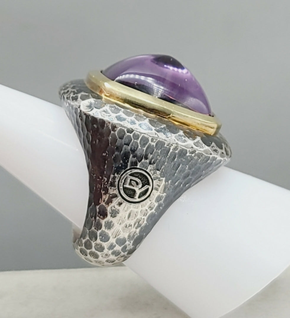 David Yurman Hammered Albion Ring 鈥?17mm Amethyst & Gold、mySite、hinf8tx79
