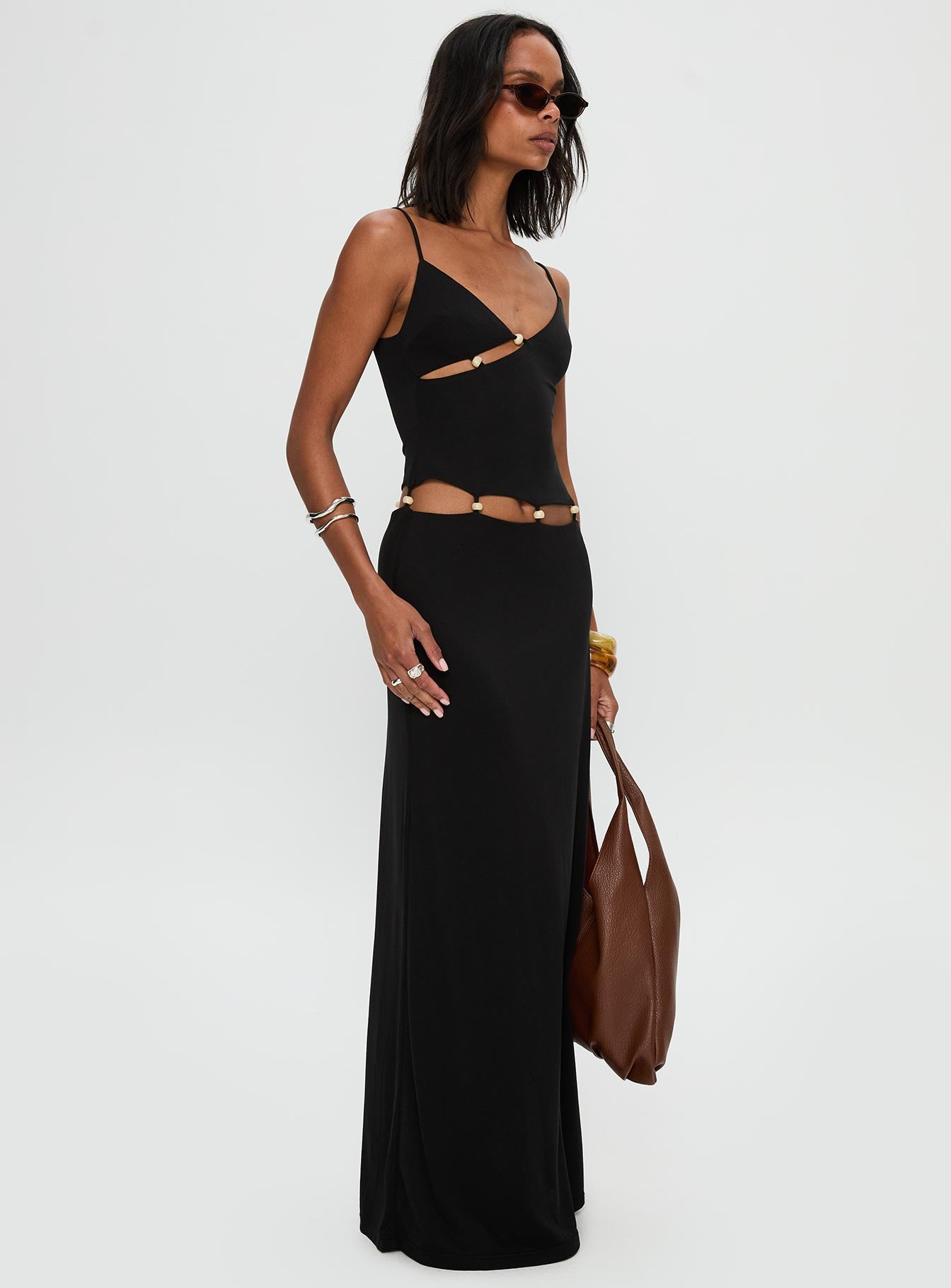 Allspice Beaded Maxi Dress Black、mySite、solidvoid