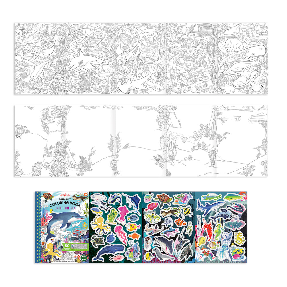  Under the Sea Fold-Out Coloring Book with Stickers、mySite、ghnorth