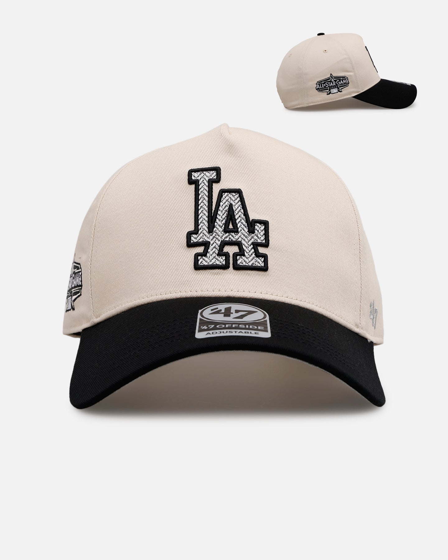 47 Brand Los Angeles Dodgers 'Herringbone' 47 Offside Snapback Natural/Black、mySite、zt4zffjzw