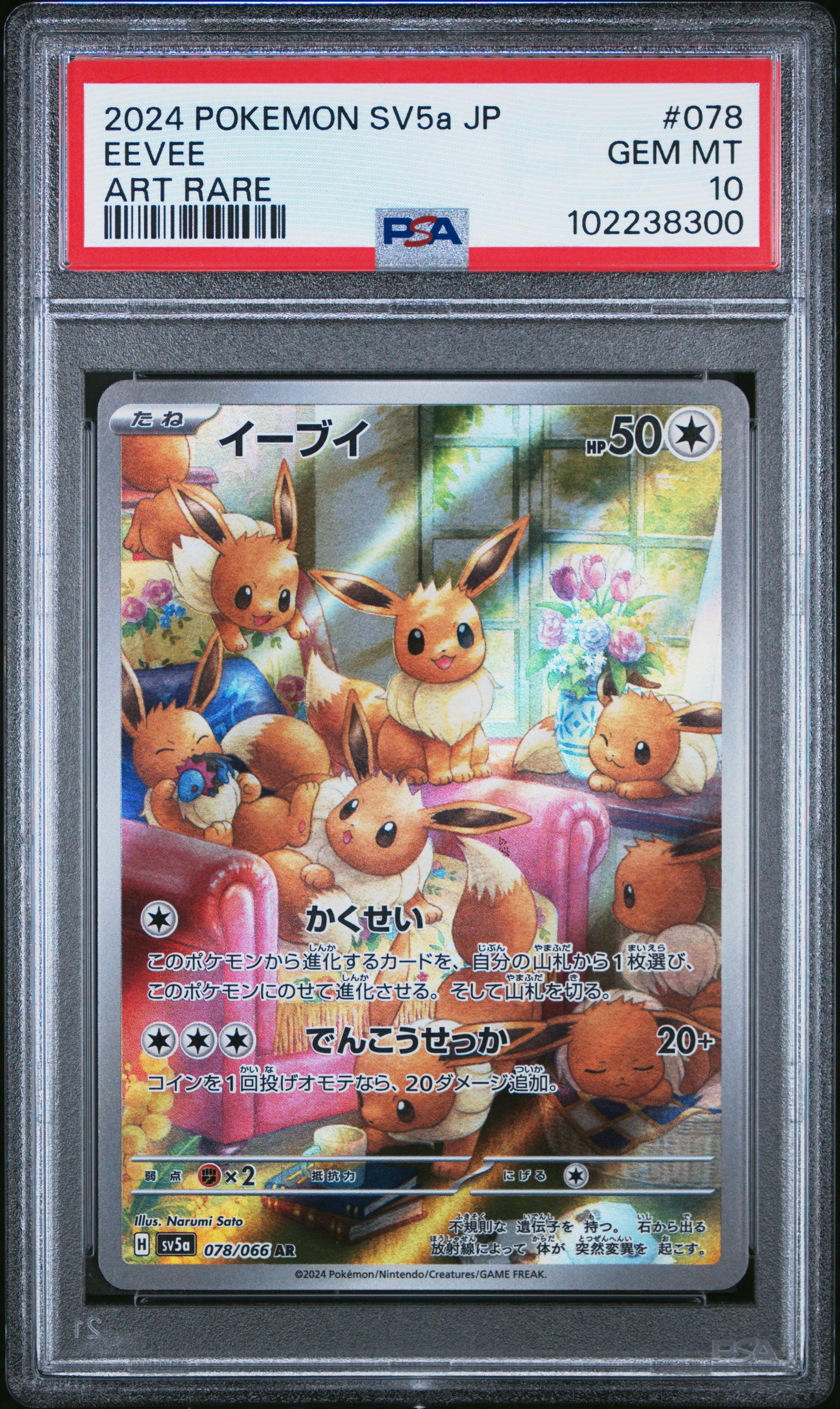 Eevee #078 Art Rare PSA 10 Japanese Crimson Haze 2024、mySite、waistdrama
