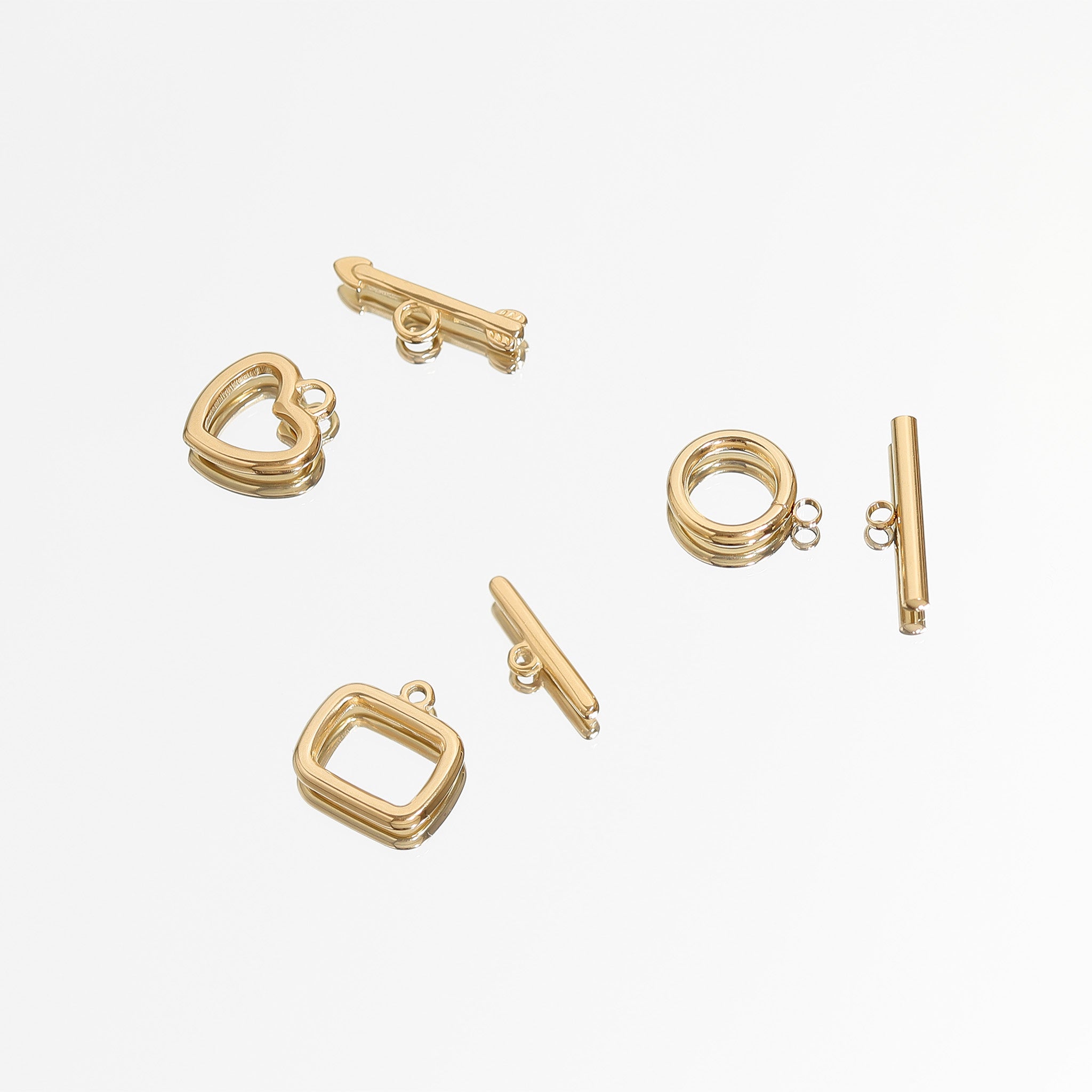 18K Gold PVD Stainless Steel Small Circle Toggle Clasp / ENC0045、mySite、dreamappss