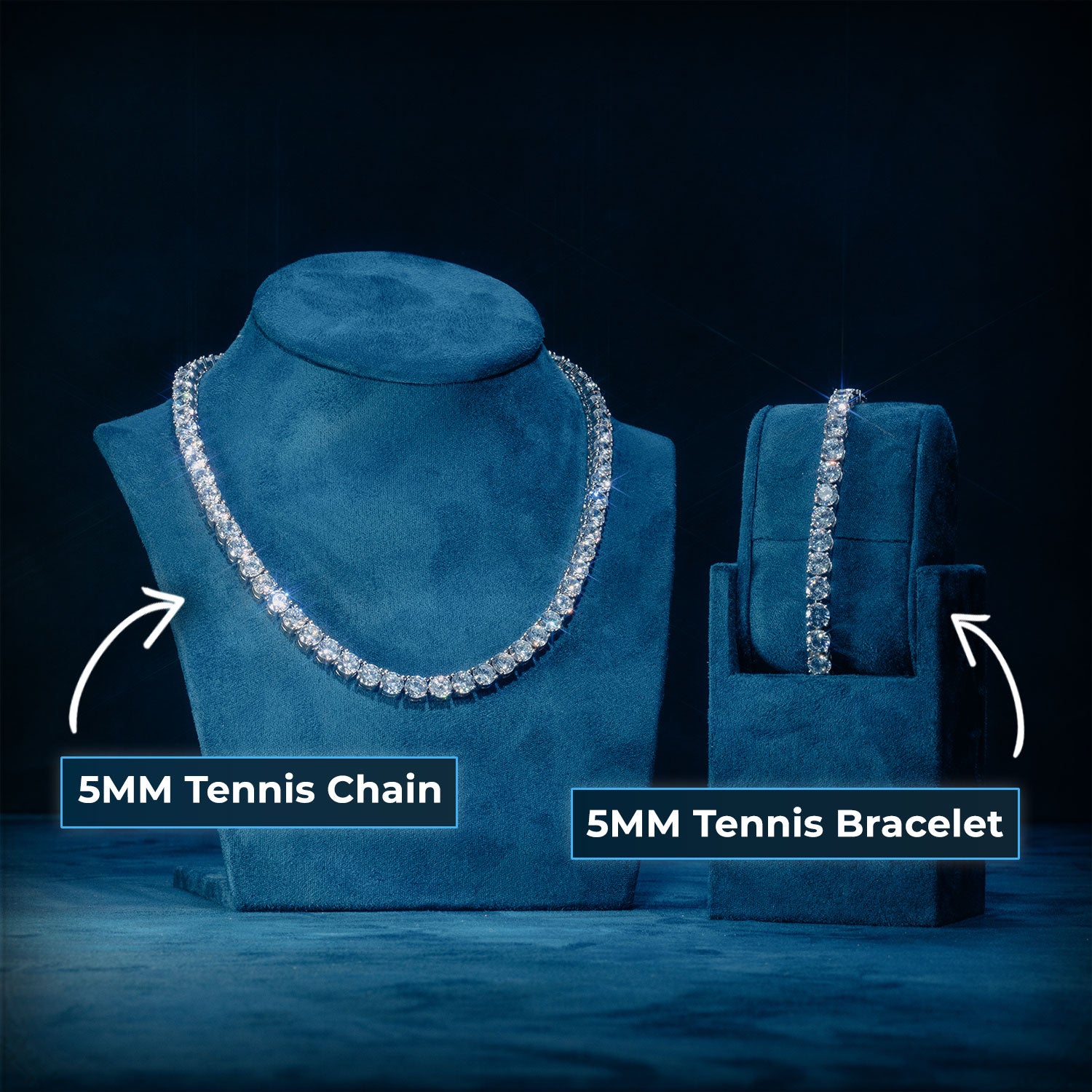 5MM Tennis Chain and Bracelet Bundle 14K Gold、mySite、hinf8tx79