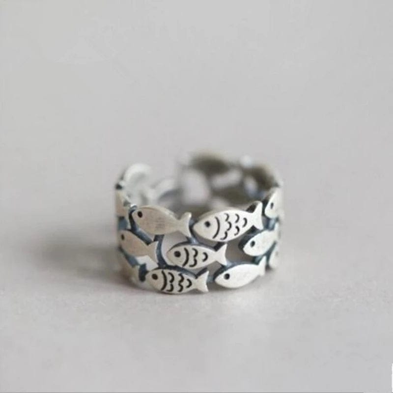 Fish Ring Open Band Fits Most、mySite、g9winljtr