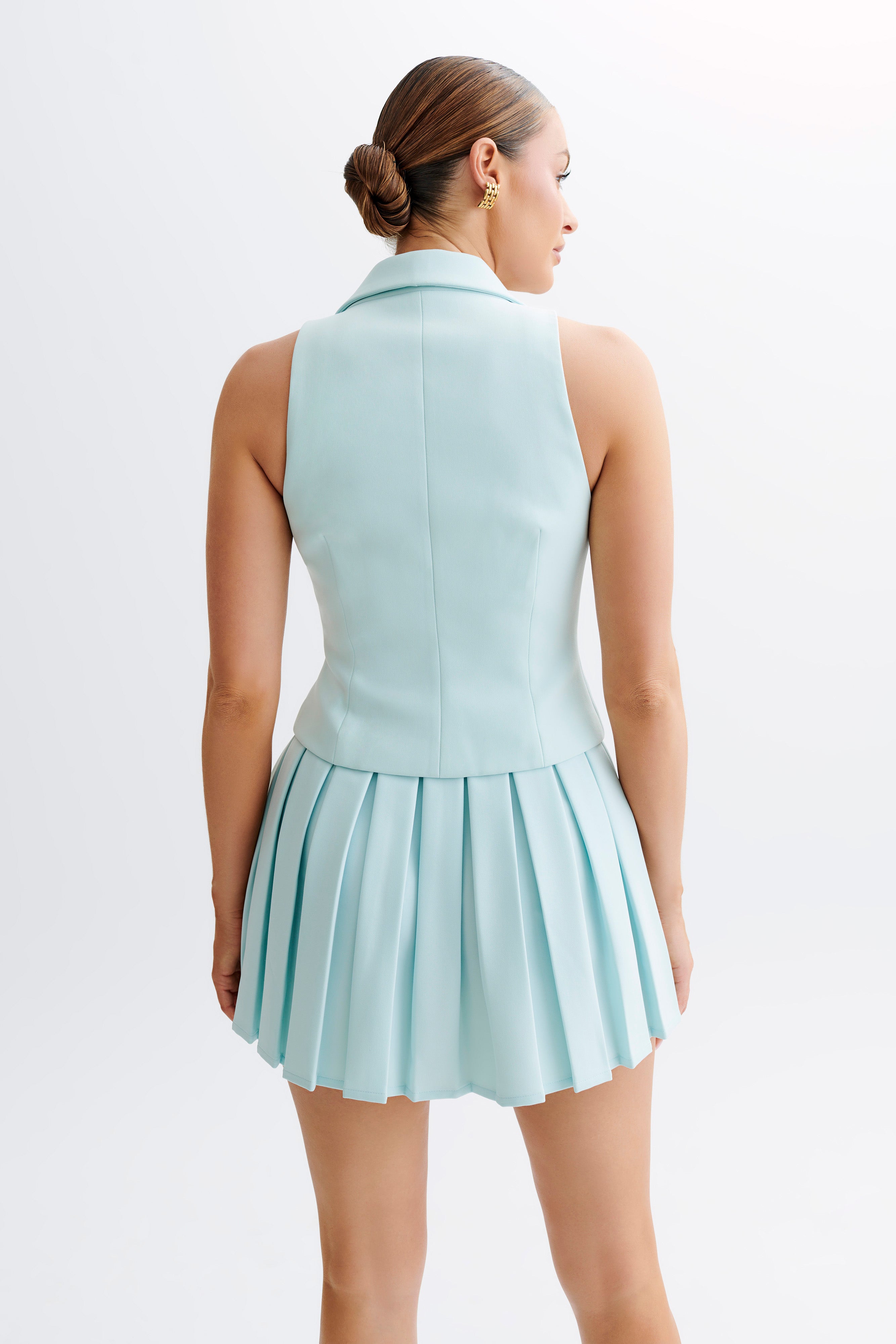 Mura Pleated Mini Skirt - Ice Blue、mySite、solidvoid
