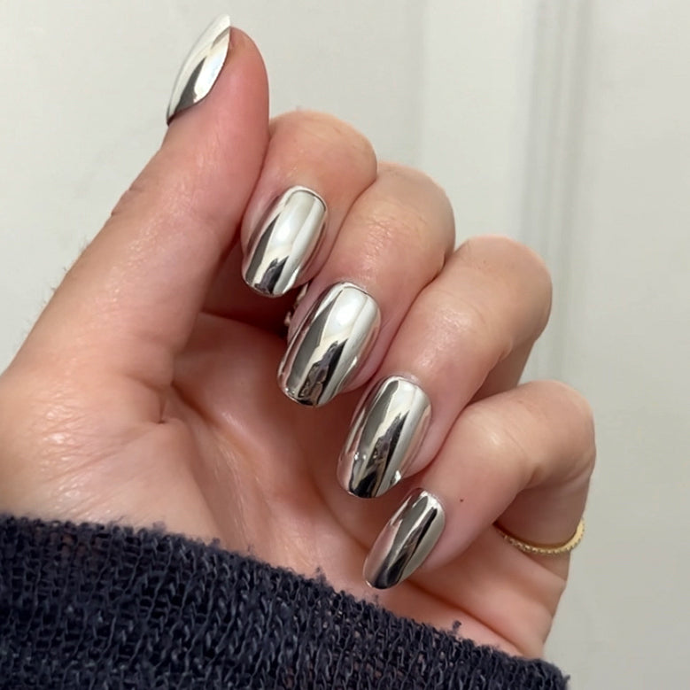 Mirror Chrome - Press-On | Short | Round、mySite、solidvoid