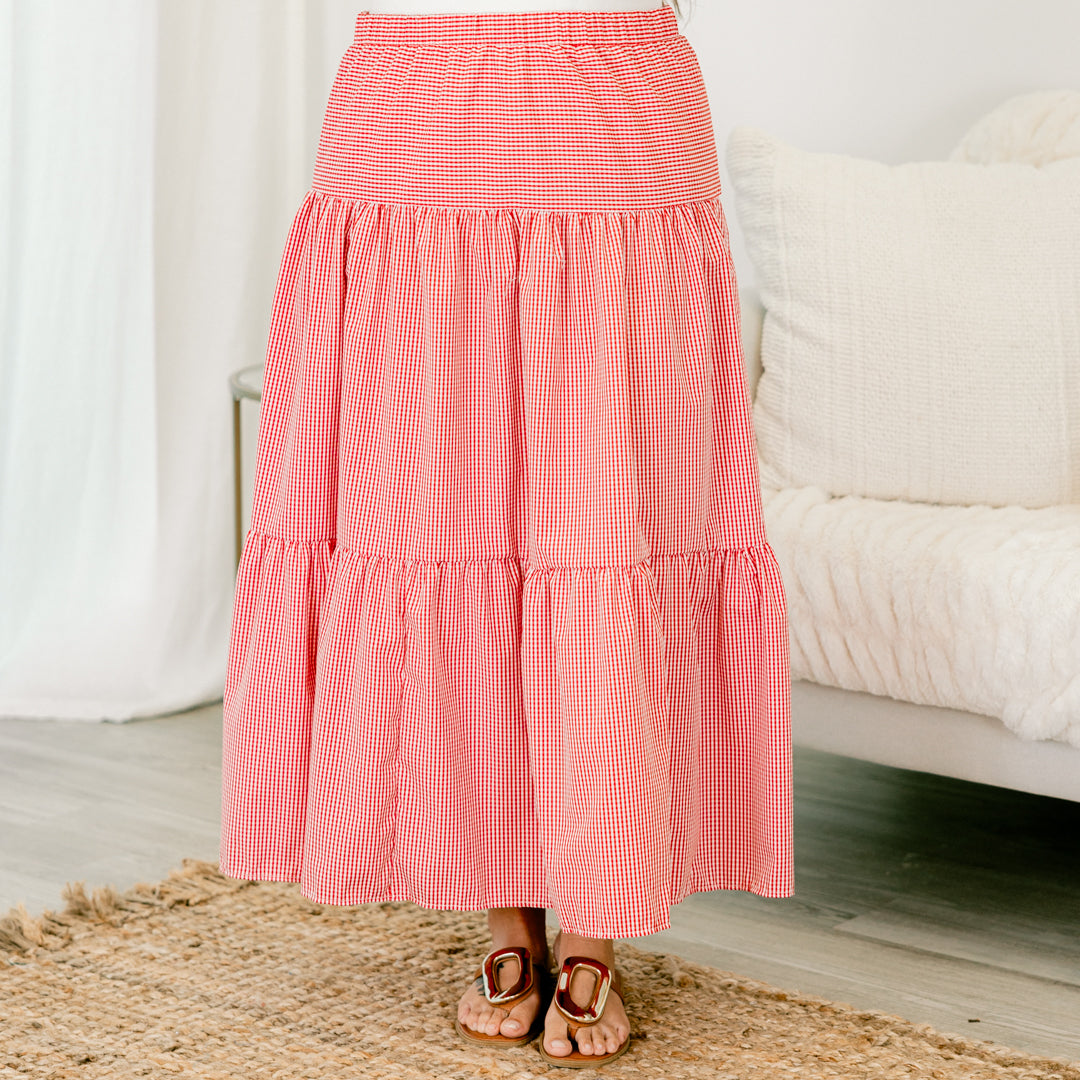  Said In Stride Skirt, Red、mySite、justintrudeaud