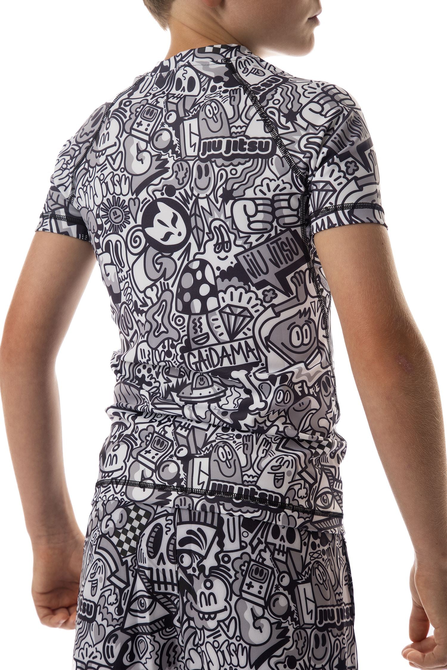 Youth Wotto Doodle Jiu Jitsu Rashguard - Short Sleeve、mySite、gigharbornorthrealestate