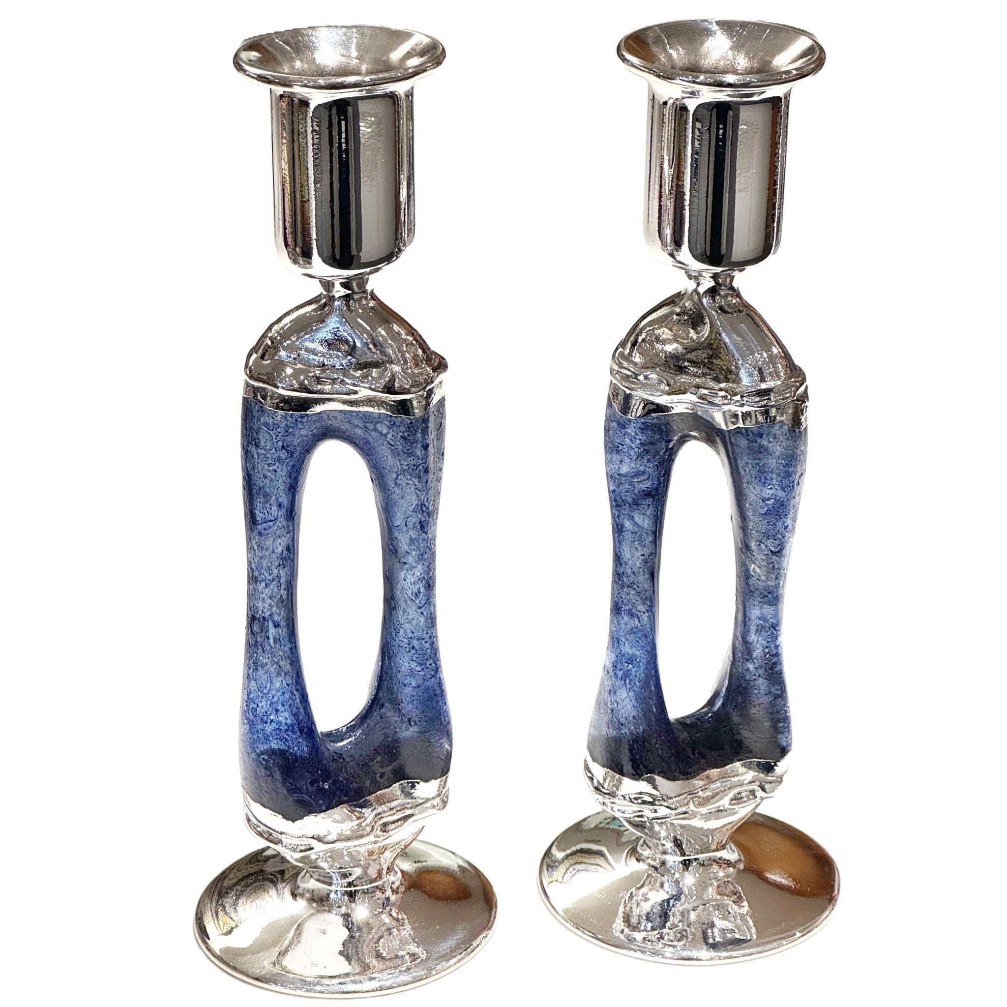  Blue Glass Open Circle Candlesticks、mySite、elrpsem3k