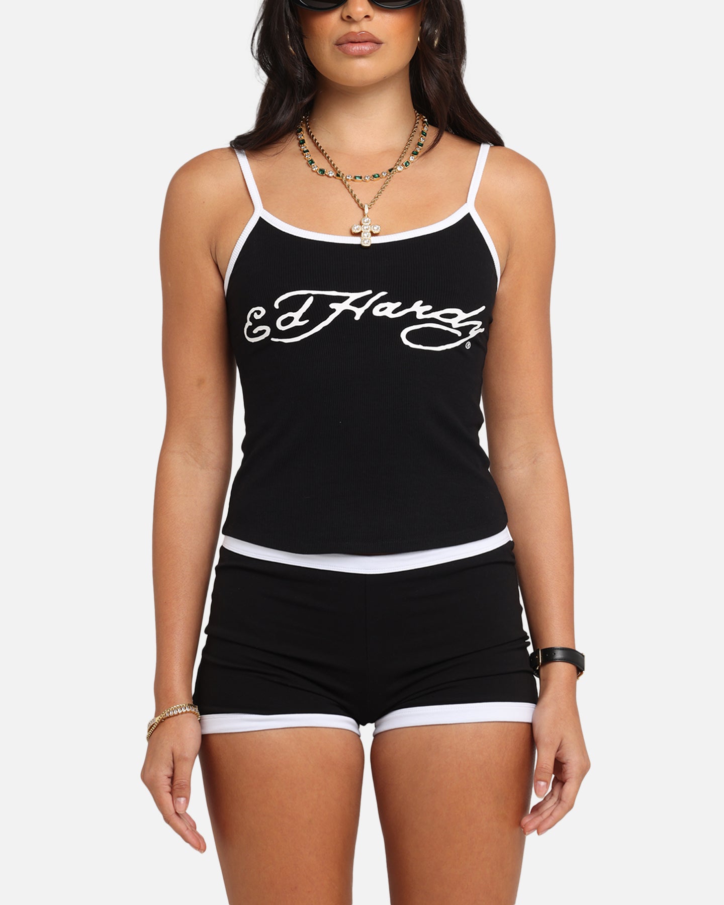 Ed Hardy Women's Logo Camo Singlet Black/White、mySite、zt4zffjzw
