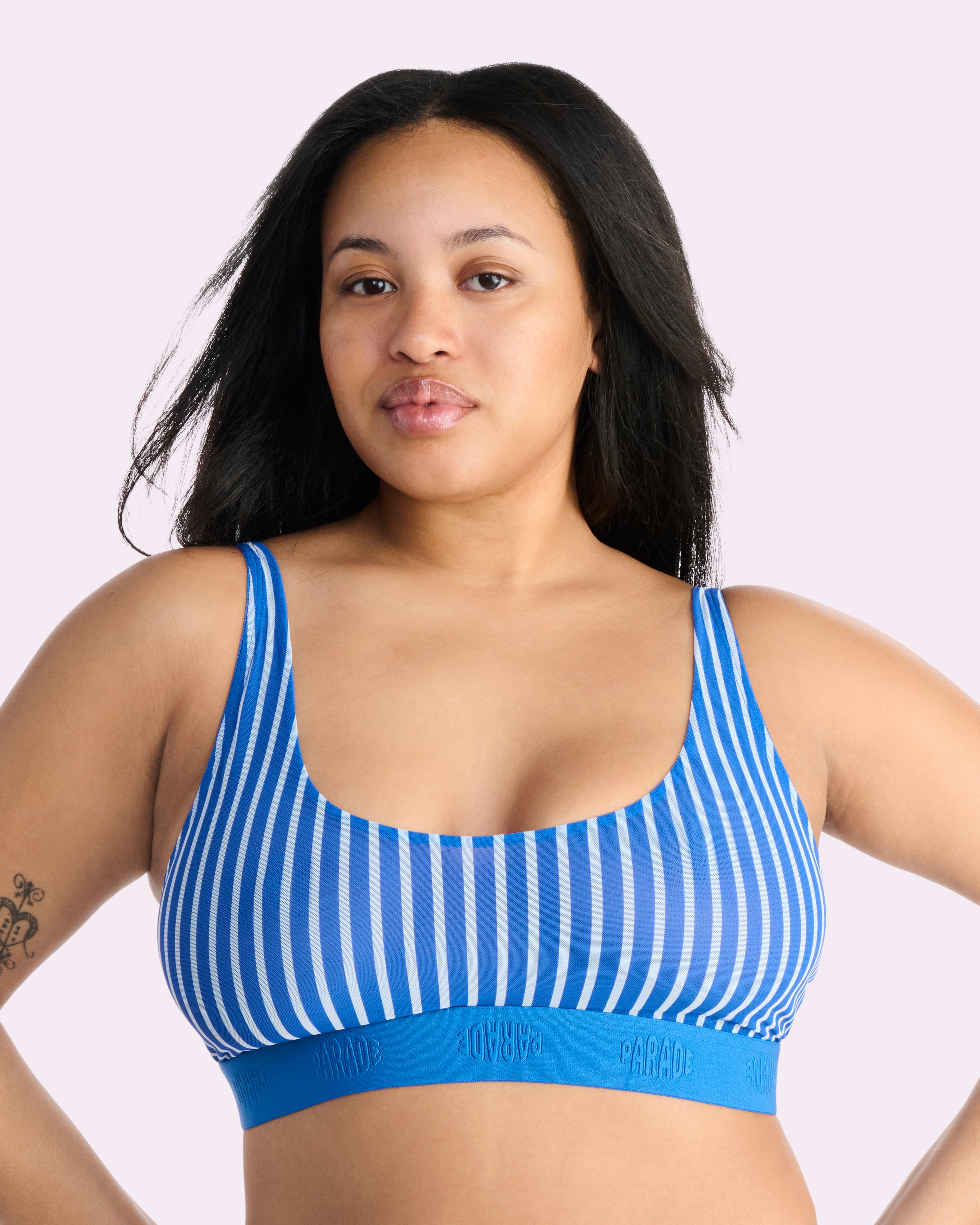 Silky Mesh Scoop Bralette | Silky Mesh (Paradise Stripe)、mySite、bengalsvssteelers