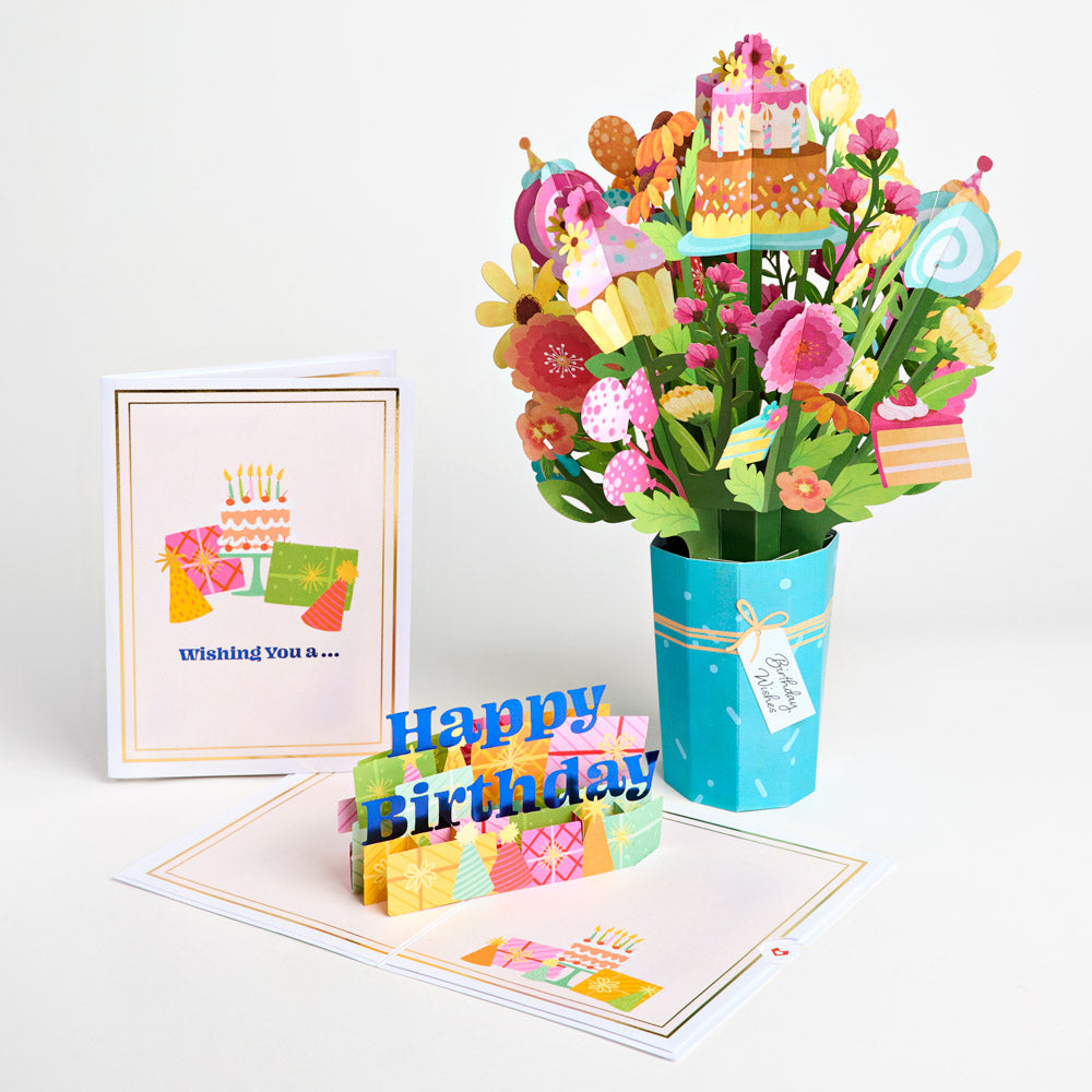 Wishing You a Happy Birthday Pop-Up Card & Bouquet Bundle、mySite、solidvoid