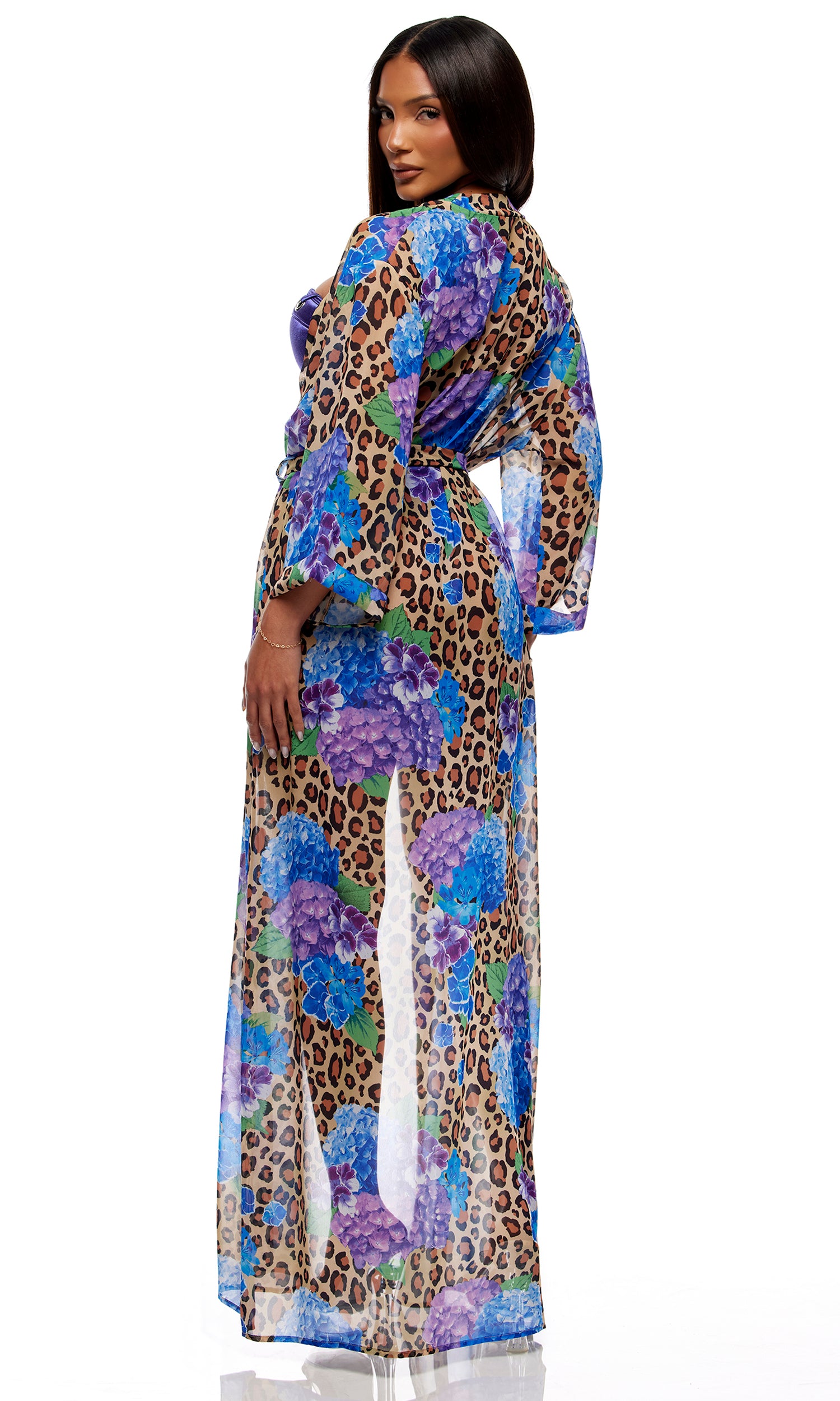 Termoli Mesh Pool Kimono - Cheetah Blue、mySite、bengalsvssteelers