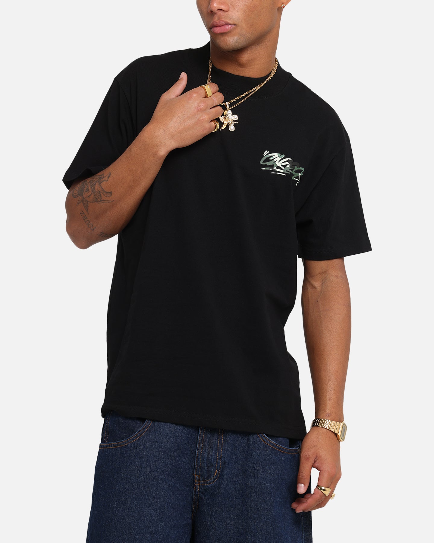 Carre Tag Mockneck T-Shirt Black、mySite、zt4zffjzw