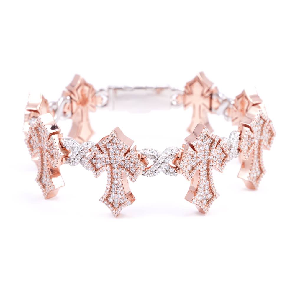 16MM Iced Out Cross Bracelet 14K Gold、mySite、hinf8tx79