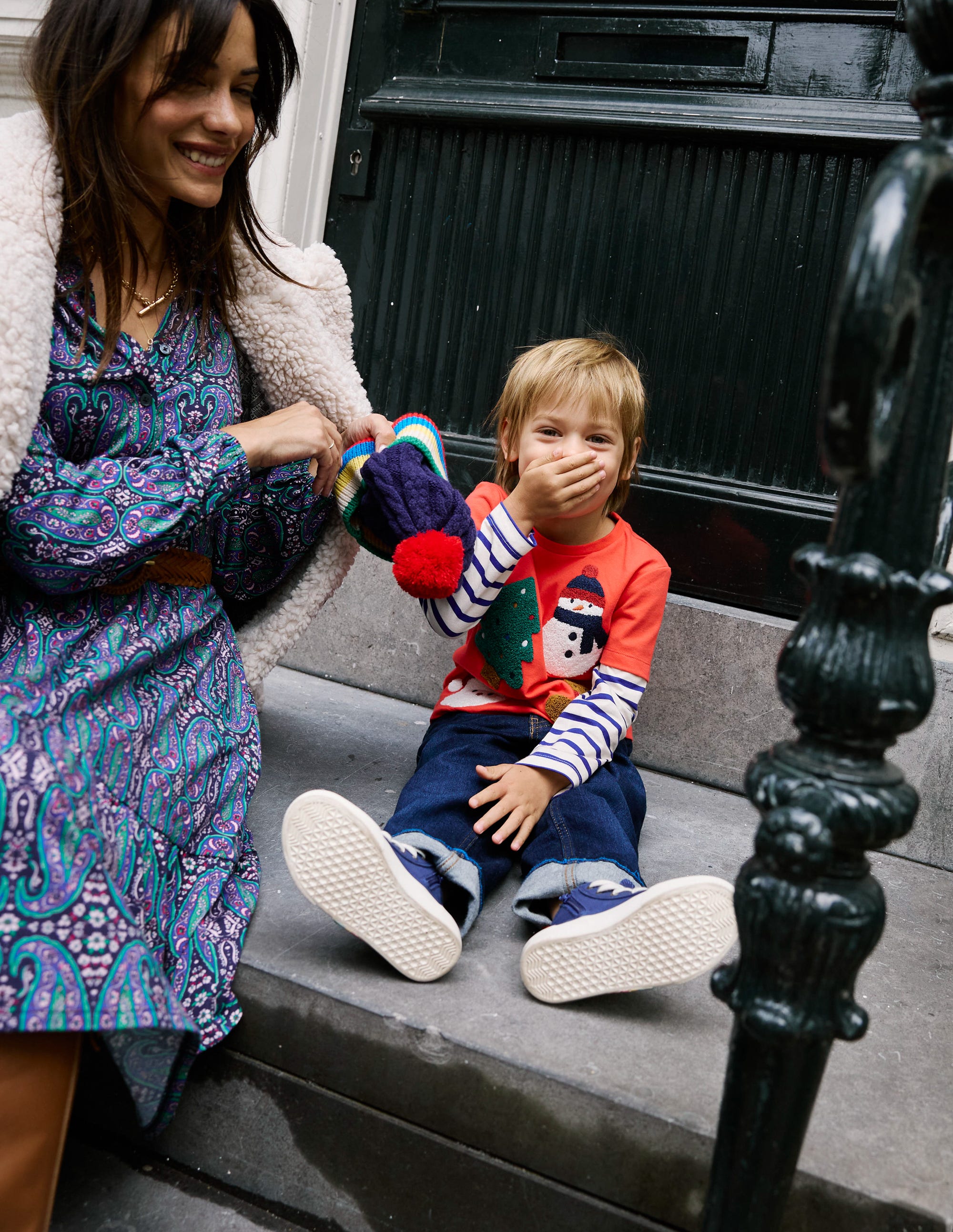  Applique Mock Sleeve T-Shirt-Poppy Red Christmas、mySite、ashleygrahame