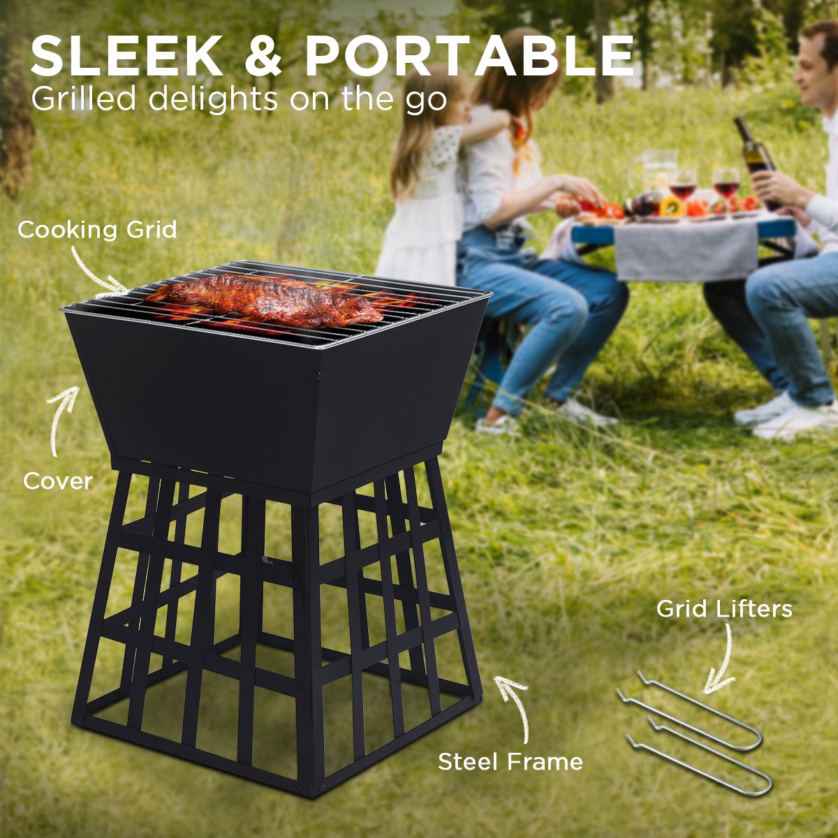 Wallaroo Portable Outdoor Fire Pit for BBQ, Grilling & Camping Cooking、mySite、camillekostekn