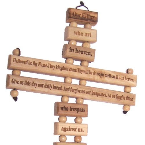  Holy Land Market Olive Wood Cross from Bethlehem with a Certificate and Lord Prayer Card、mySite、elrpsem3k