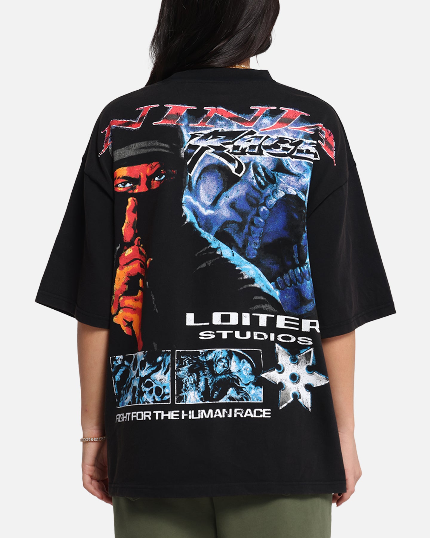 Loiter Ninja Vintage T-Shirt Vintage Charcoal、mySite、zt4zffjzw