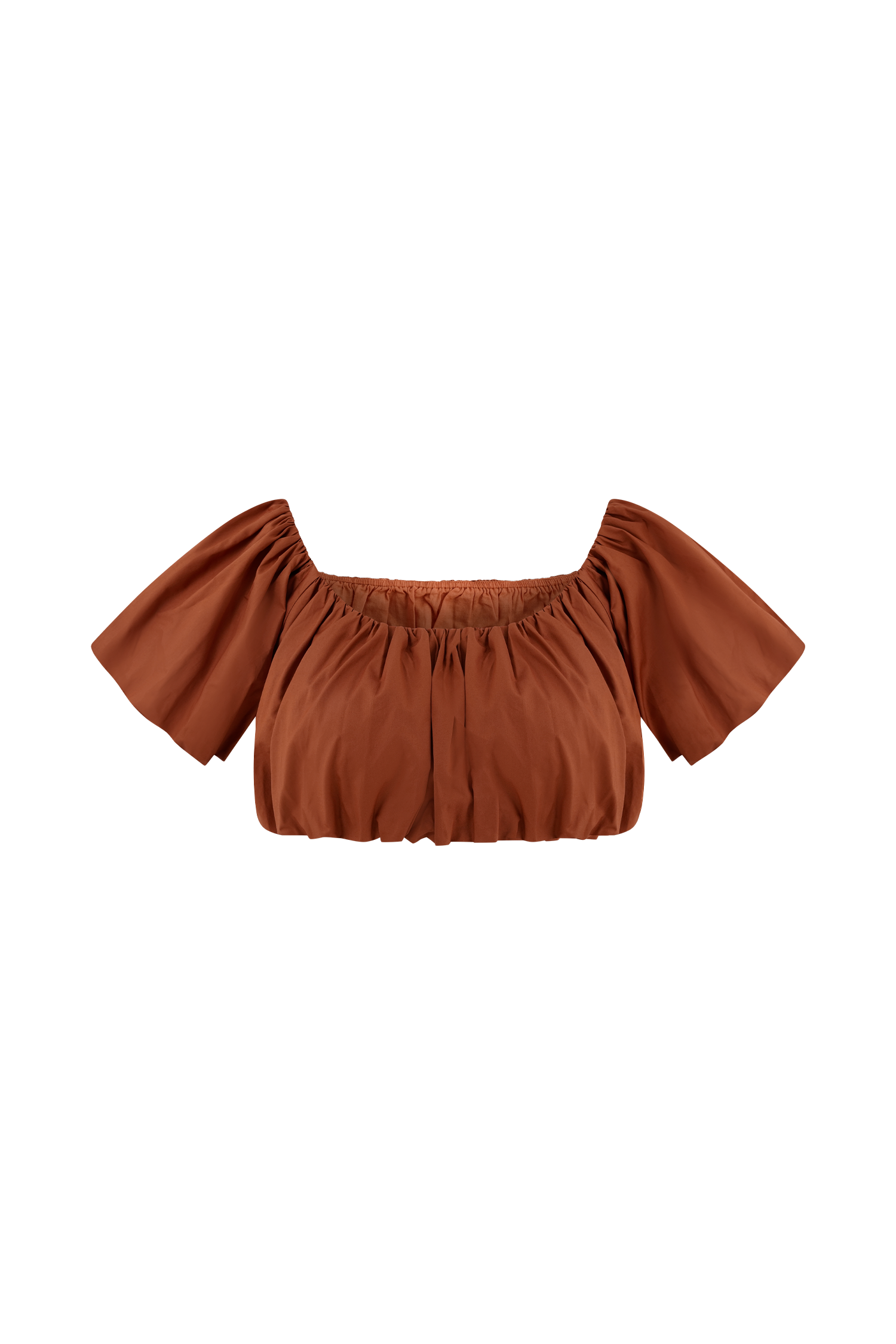 Autumn Off Shoulder Bubble Top - Burnt Orange、mySite、solidvoid