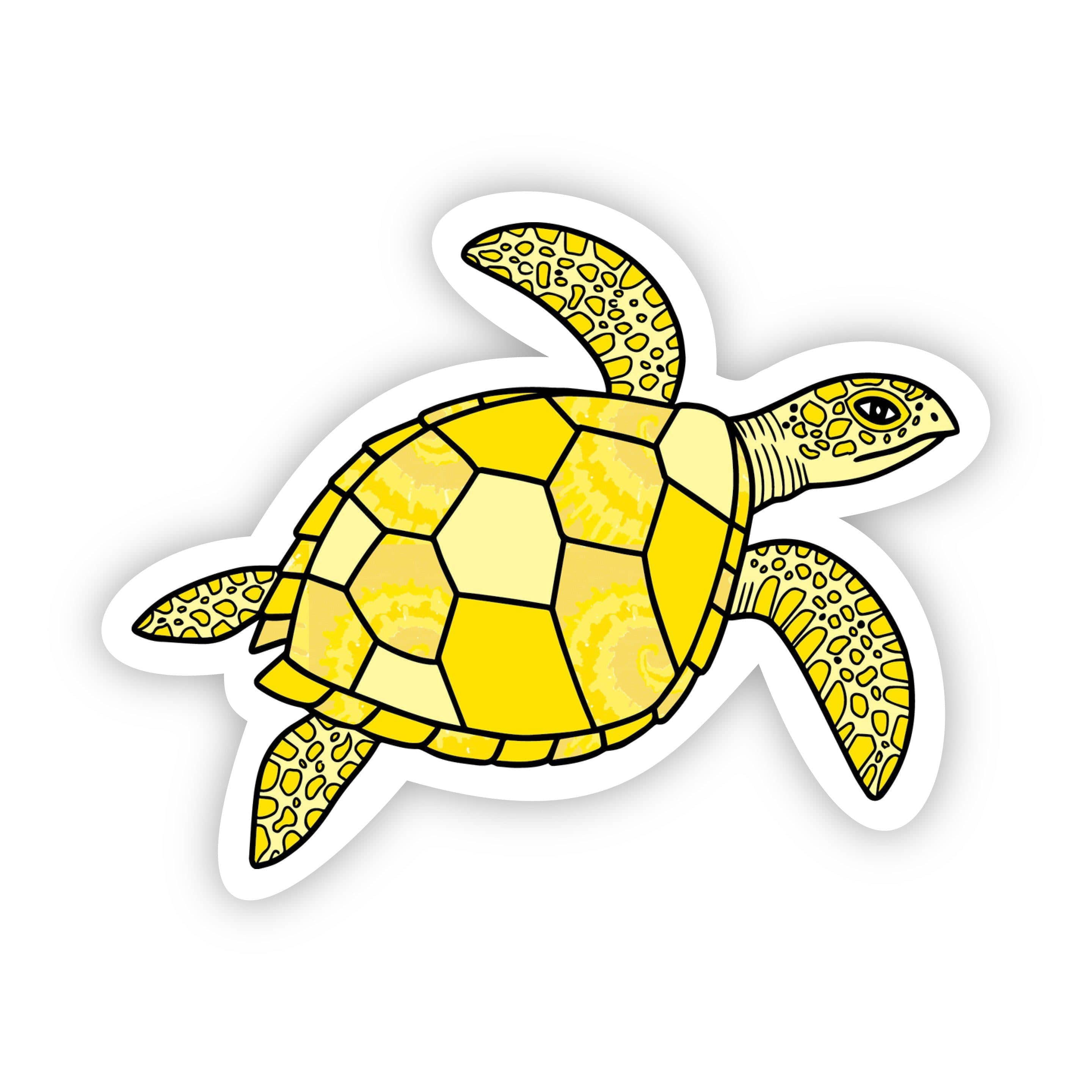  Sea Turtle Yellow Aesthetic Sticker、mySite、elrpsem3k