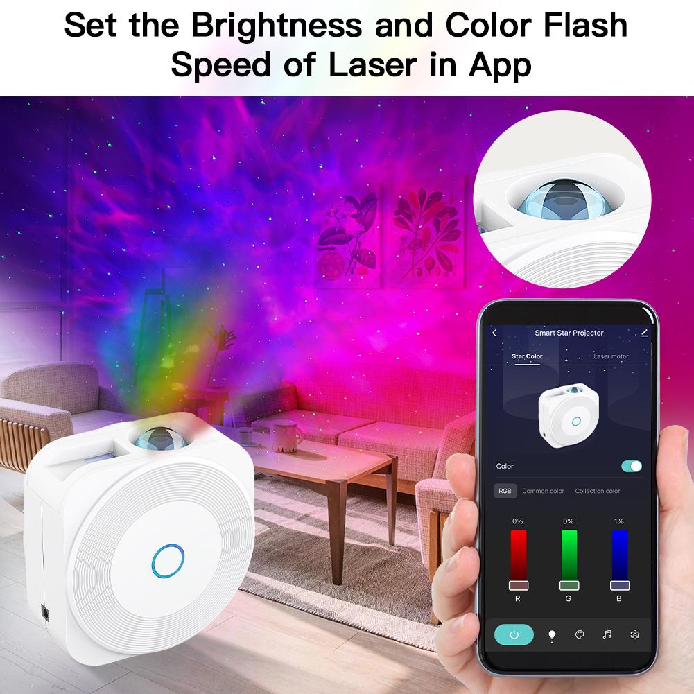 MOES WiFi Smart Star Sky Night Light Square Projector Music Player、mySite、fannypackpong