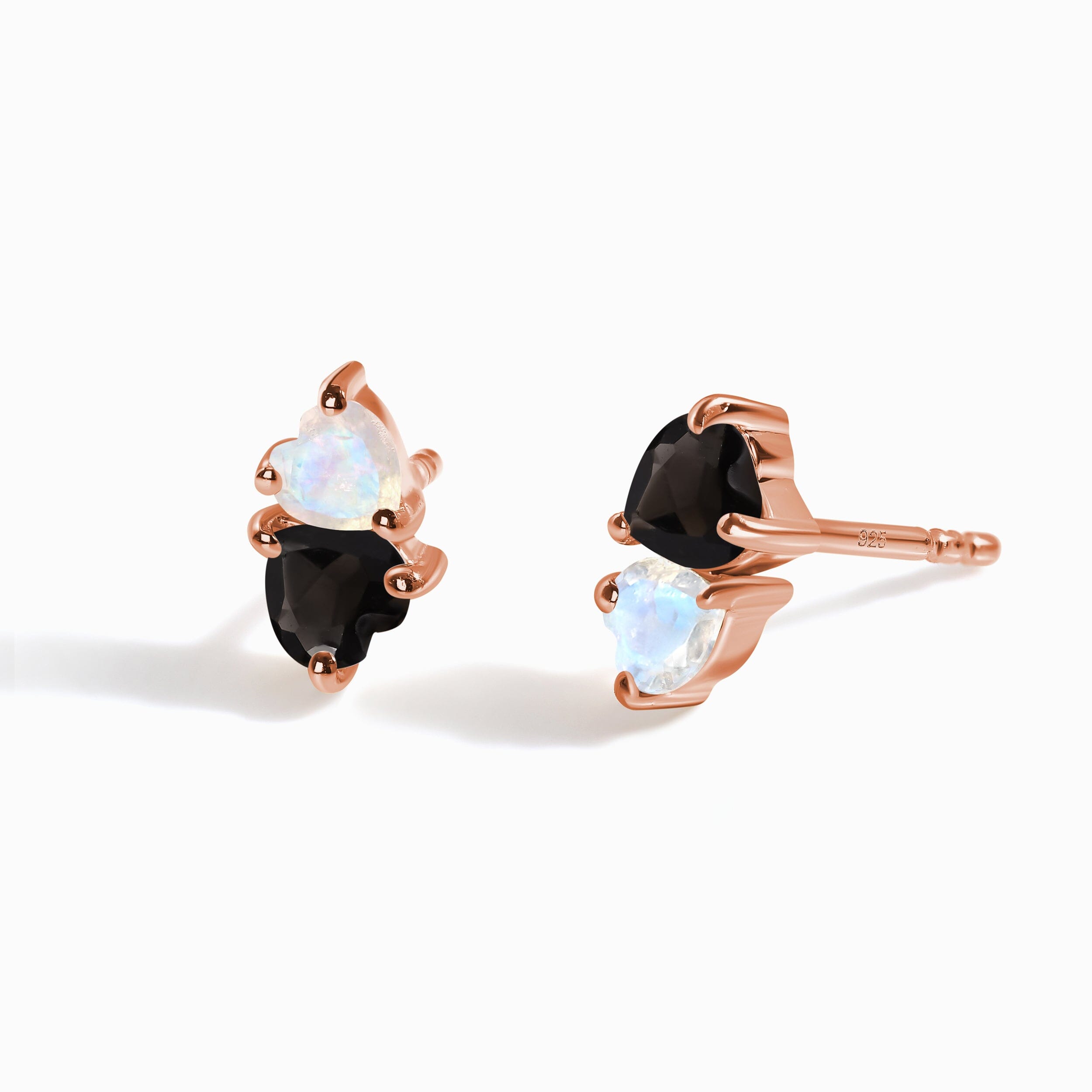 Moonstone & Black Obsidian Earrings - Floating Hearts、mySite、hinf8tx79