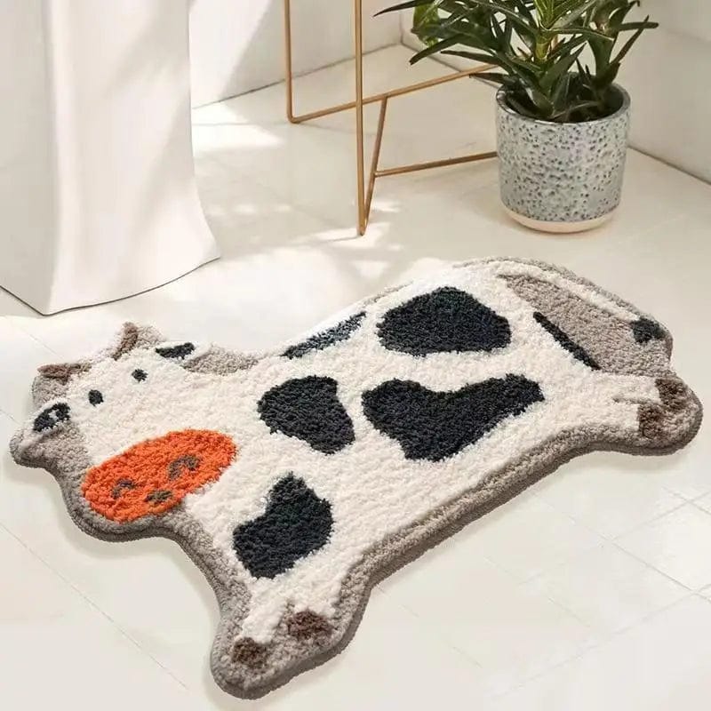 Cow Bathmat 73cm X 55cm Polyester、mySite、g9winljtr