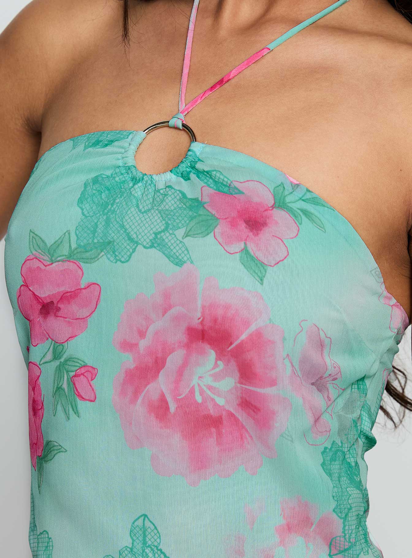 Naturally Halter Ring Top Blue Multi、mySite、solidvoid