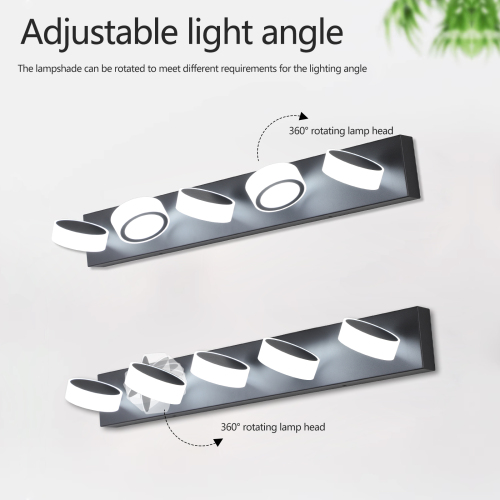 (Same as W1340110595/L2010) 45" Modern 6-Light LED Vanity Light, Sleek Black Bathroom Wall Light Fixture for Mirror, Shower, and Bathroom Decor、、eastwooduniform