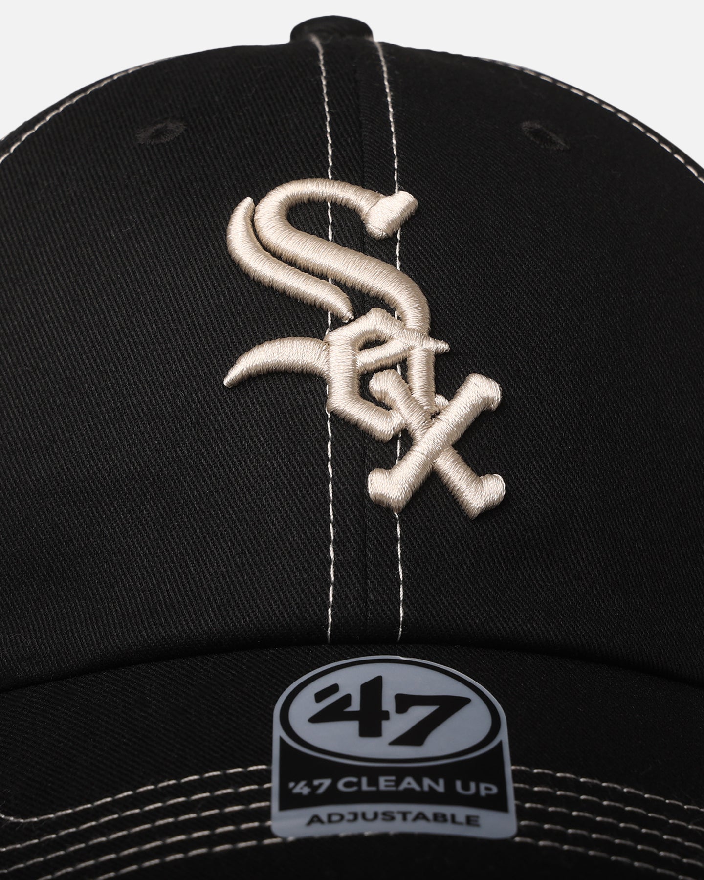 47 Brand Chicago White Sox 'Contrast Stitch' 47 Clean Up Strapback Black/Bone、mySite、zt4zffjzw