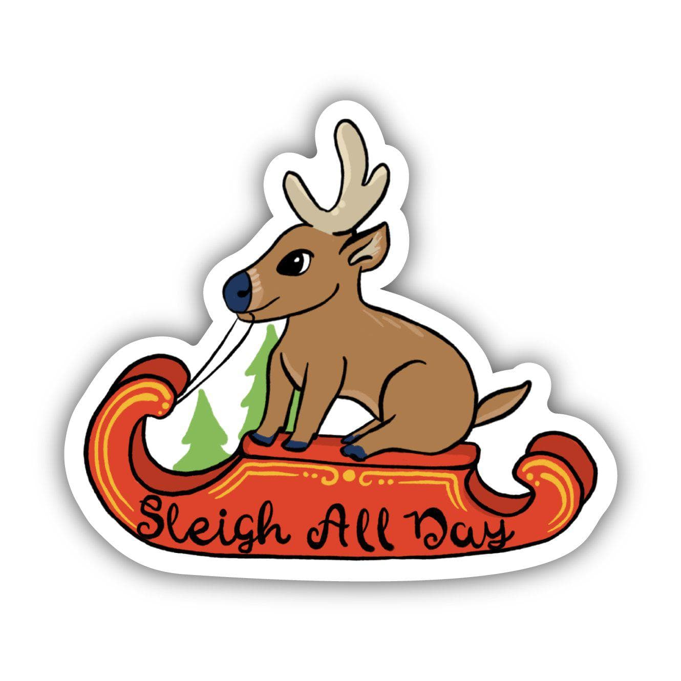  Sleigh All Day Reindeer Winter Sticker、mySite、elrpsem3k
