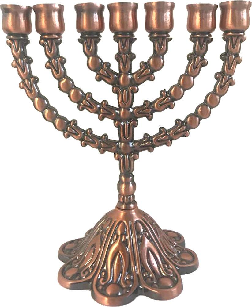  Holy Land Market Jewish Candle Sticks Menorah - 7 Branches -(Copper Tone .6.5 Inches)、mySite、elrpsem3k