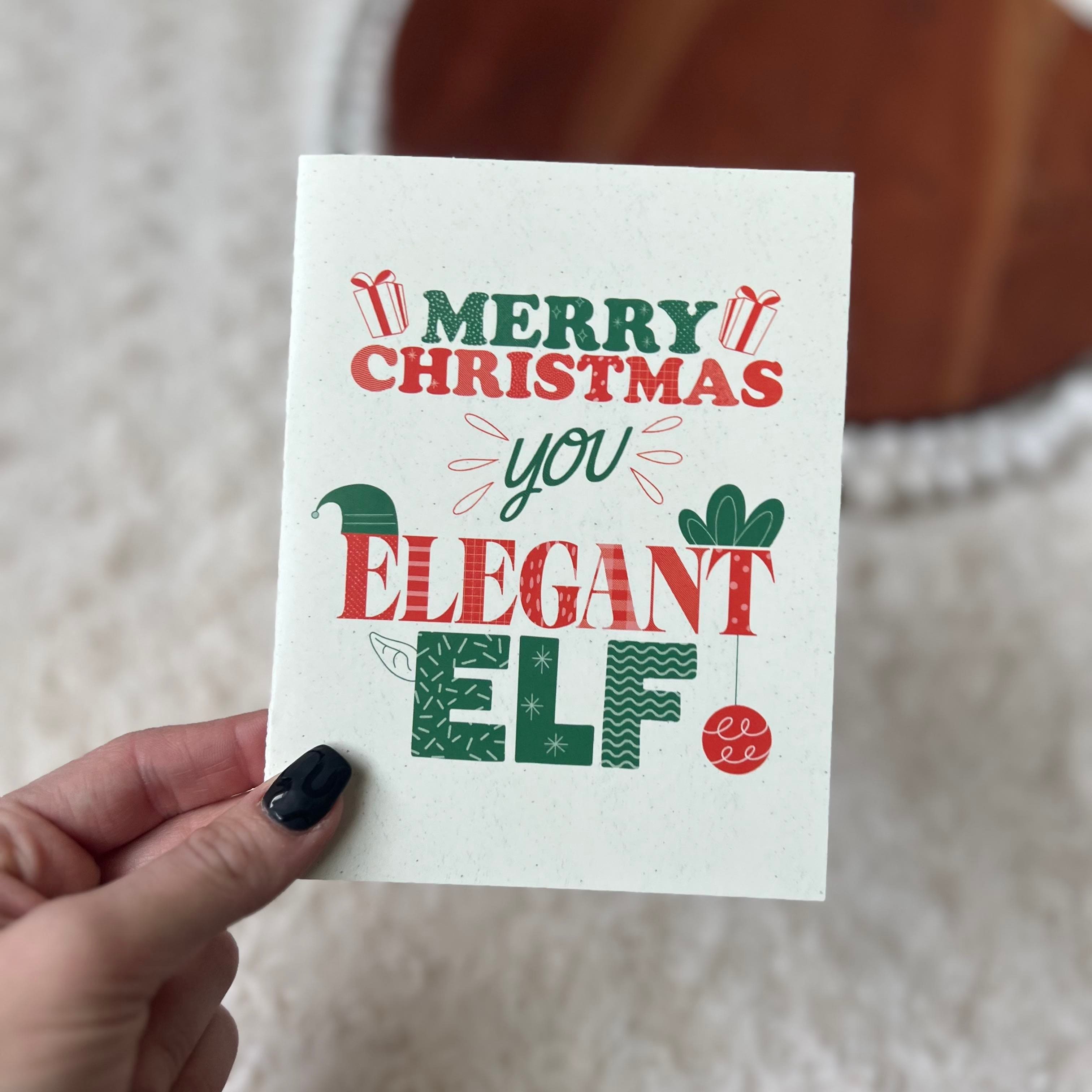  Merry Christmas You Elegant Elf Christmas Card、mySite、ghnorth