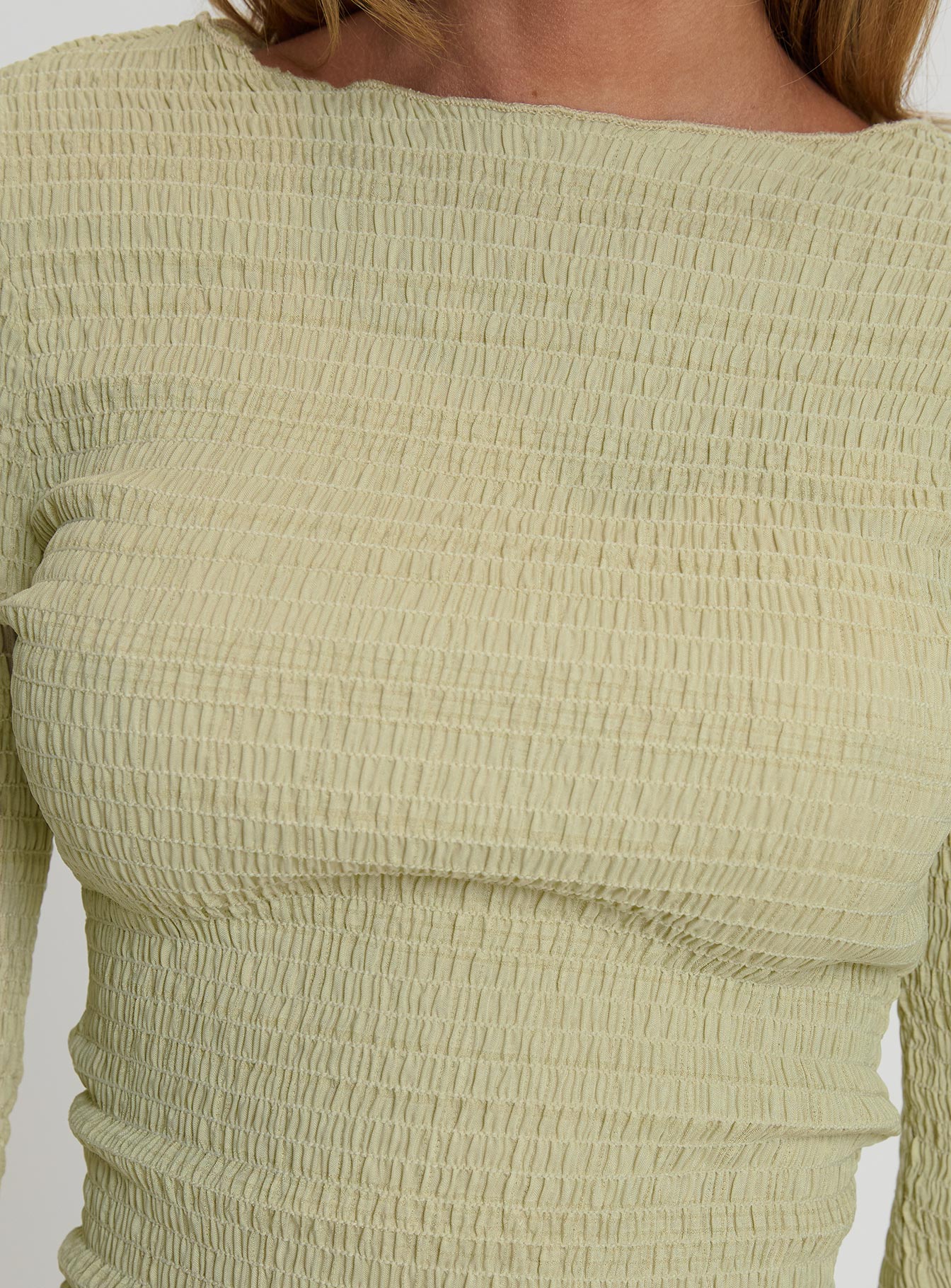 Murphey Ruched Long Sleeve Top Green、mySite、solidvoid