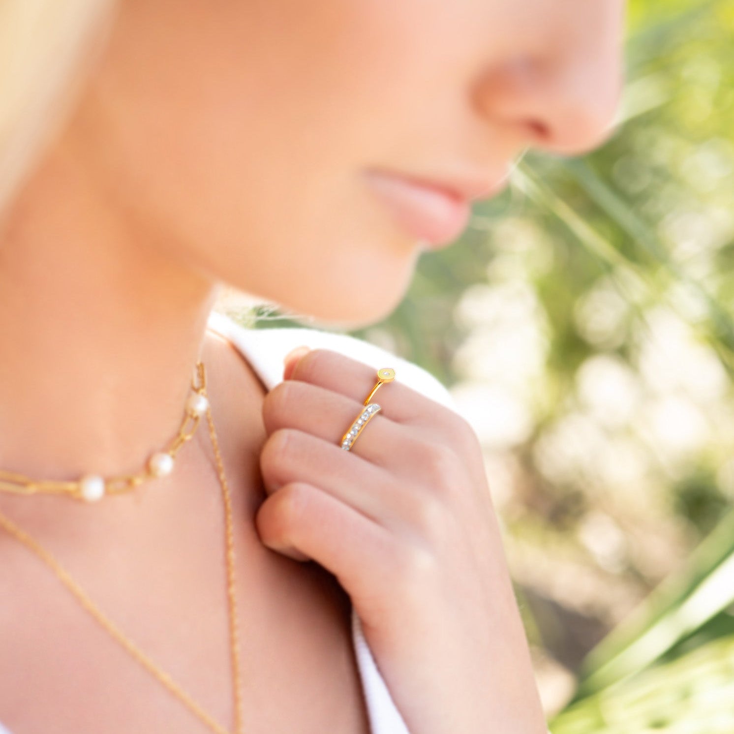 18K Gold PVD Stainless Steel CZ Stone Evil Eye Symbol Ring / ZRJ0004、mySite、dreamappss