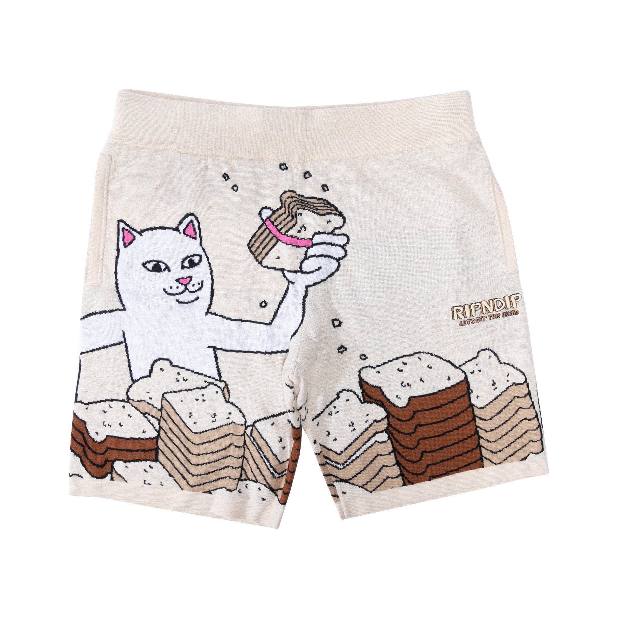  Lets Get this Bread Knit Shorts (Natural)、mySite、merchandisen