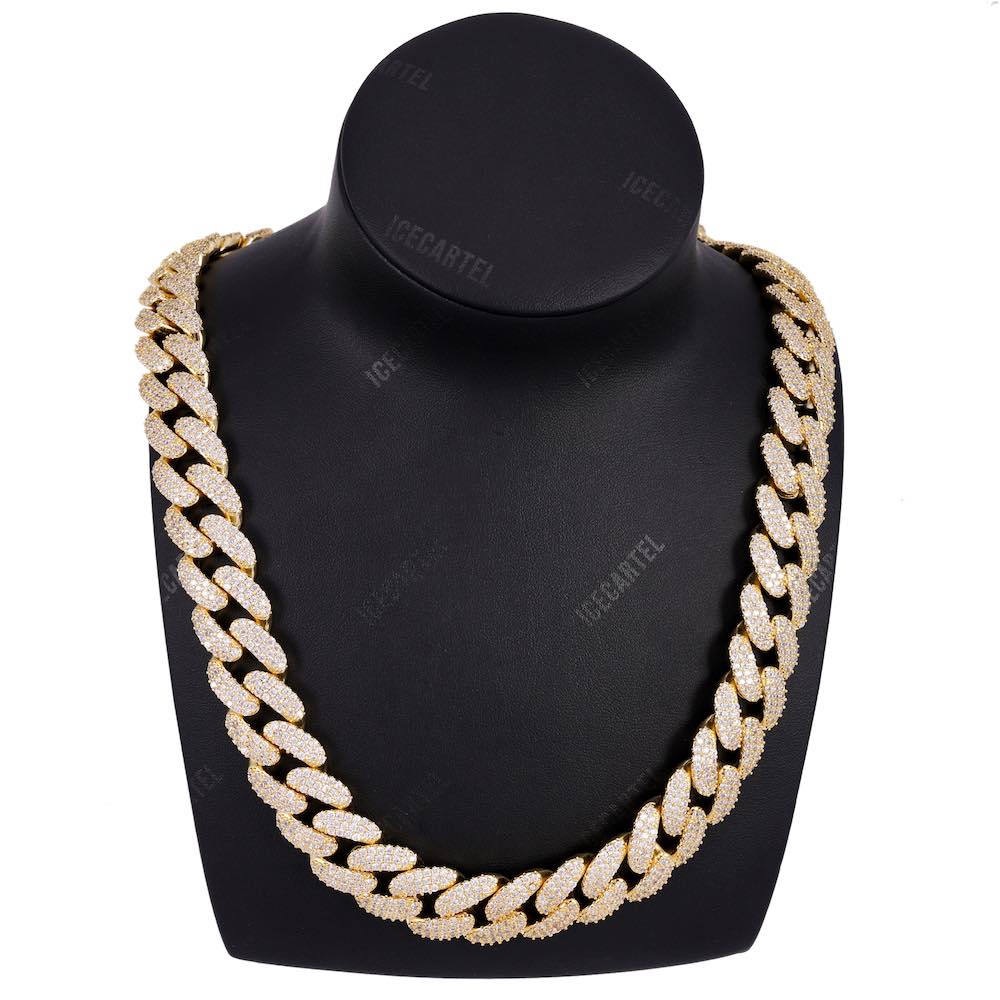 18MM Diamond Cuban Link Chain 14K Solid Yellow Gold、mySite、hinf8tx79