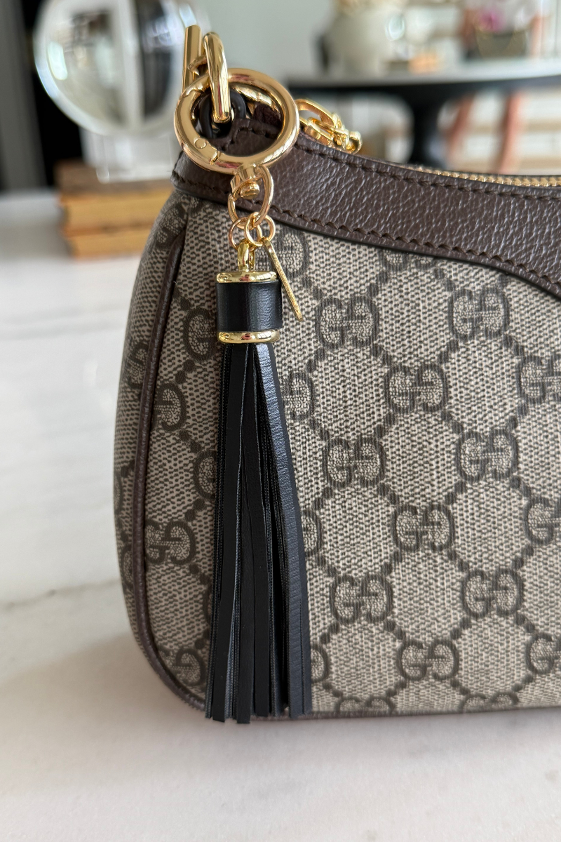 XL Leather Tassel Bag Charm - Black、mySite、hinf8tx79