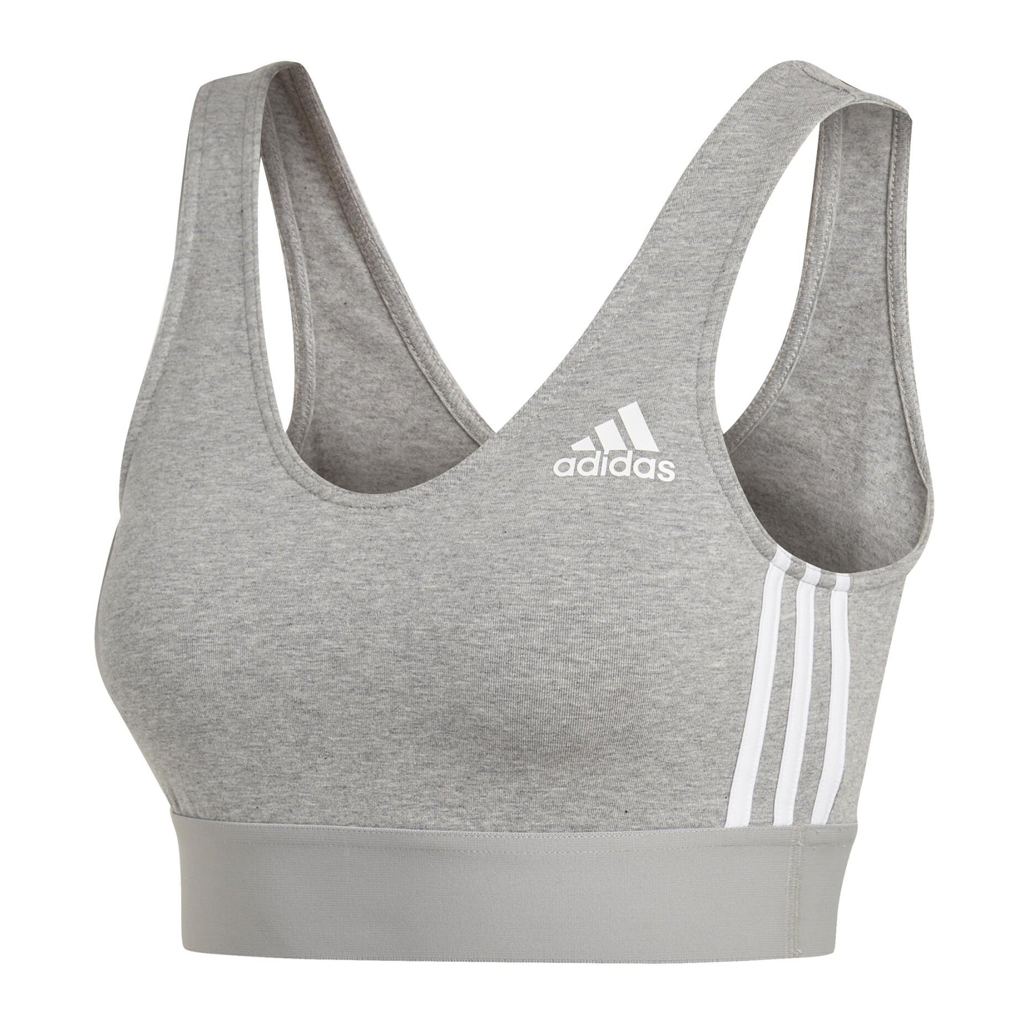 adidas Women's Must Have 3-Stripes Sports Bra Grey、mySite、bottomscart